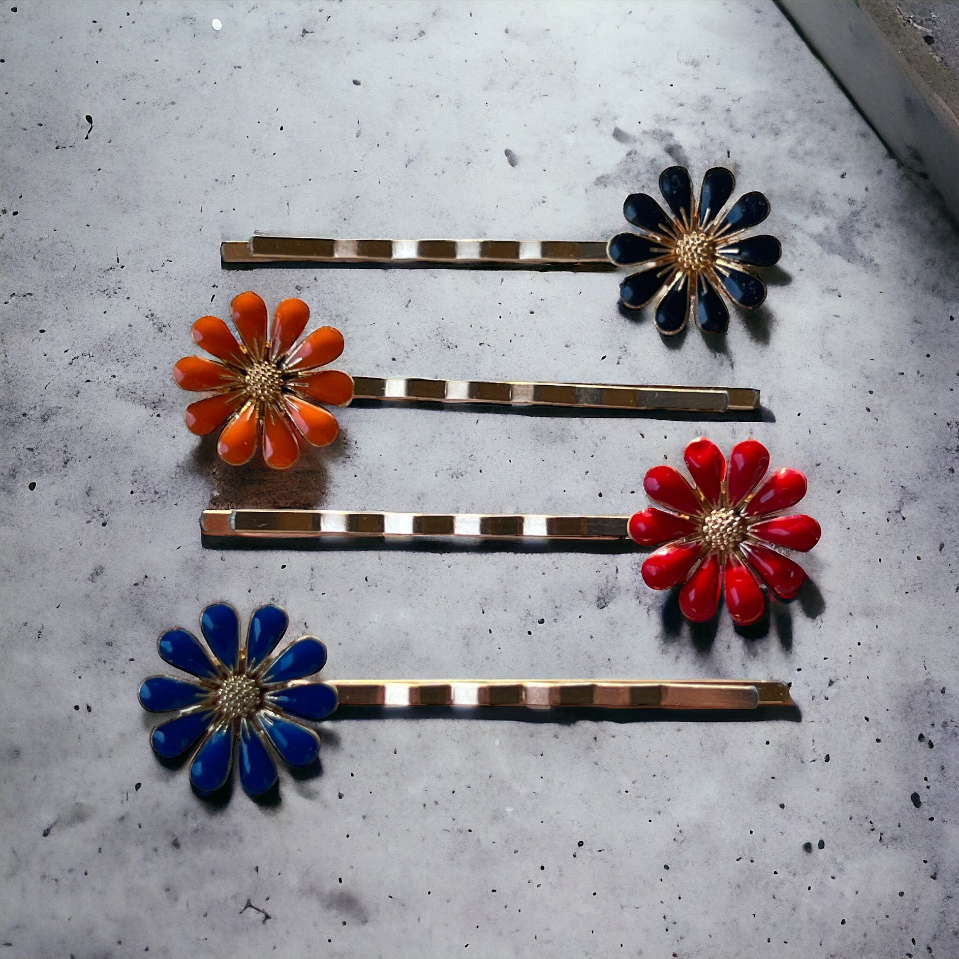 Decorative Enamel Wildflower Hair Pins - Delicate Floral Accessories