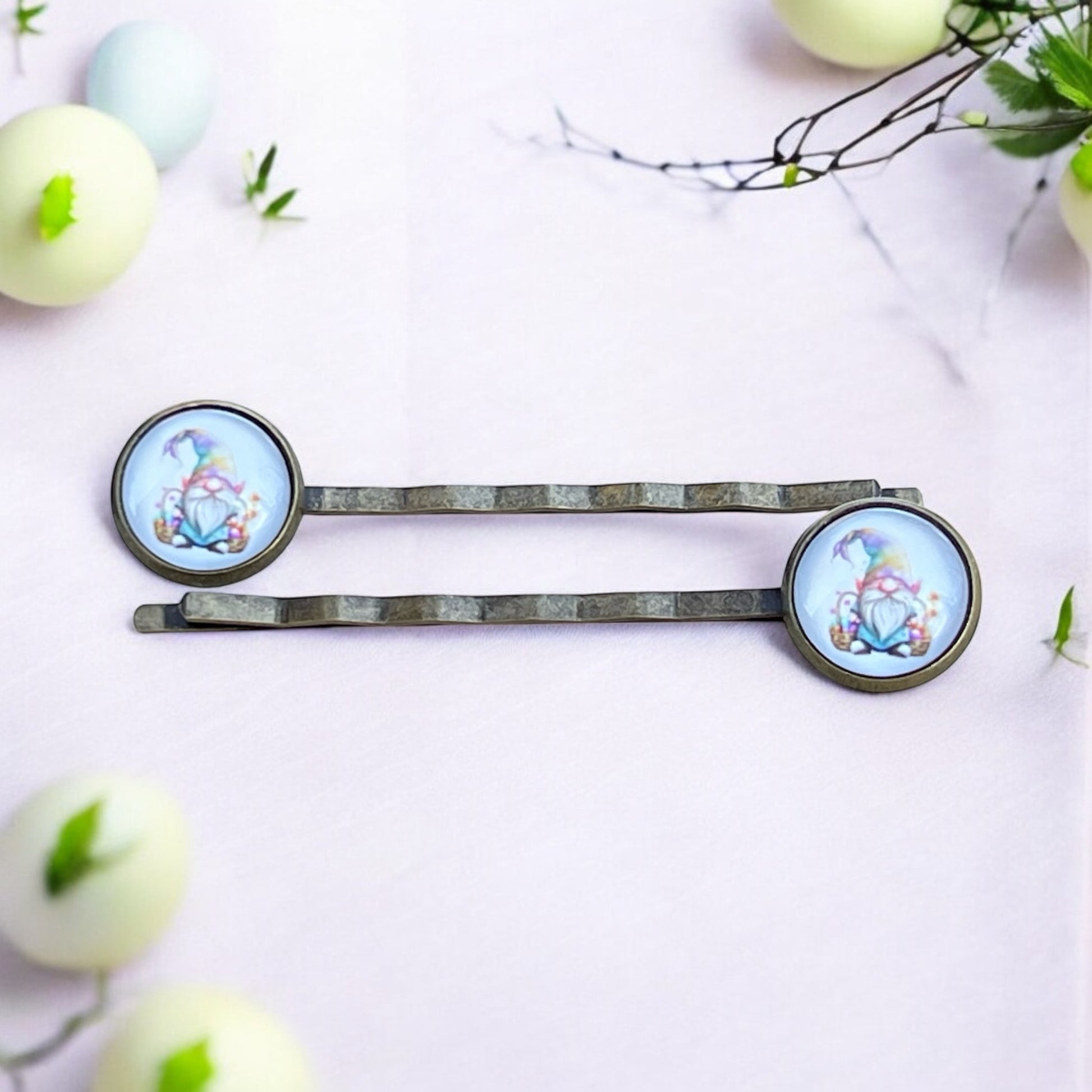 Easter Bunny Gnome Hair Pins - Women's Hair Clips for Easter Festivities