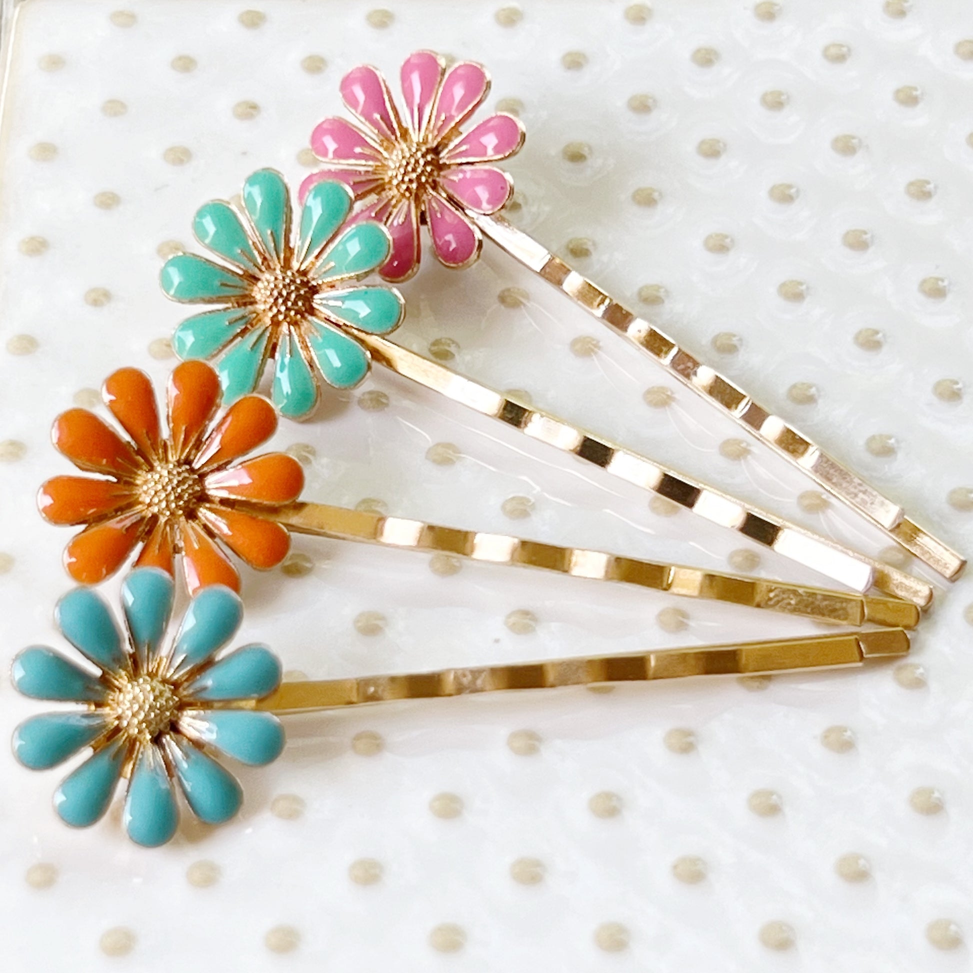 Decorative Enamel Wildflower Hair Pins - Delicate Floral Accessories