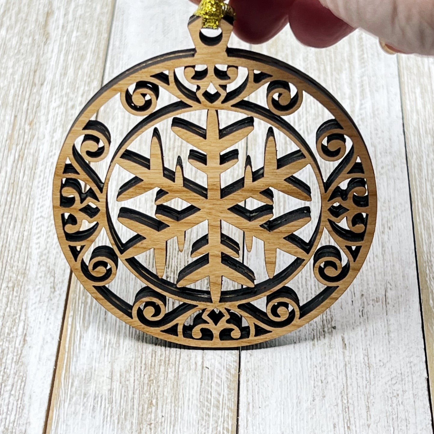 Handcrafted Wooden Snowflake Ornaments - Rustic Whimsical Holiday Decor | Charming Festive Seasonal Decorations