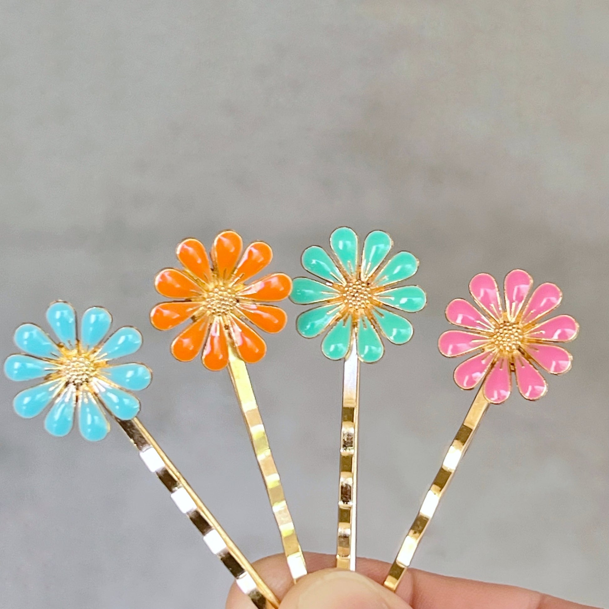 Decorative Enamel Wildflower Hair Pins - Delicate Floral Accessories