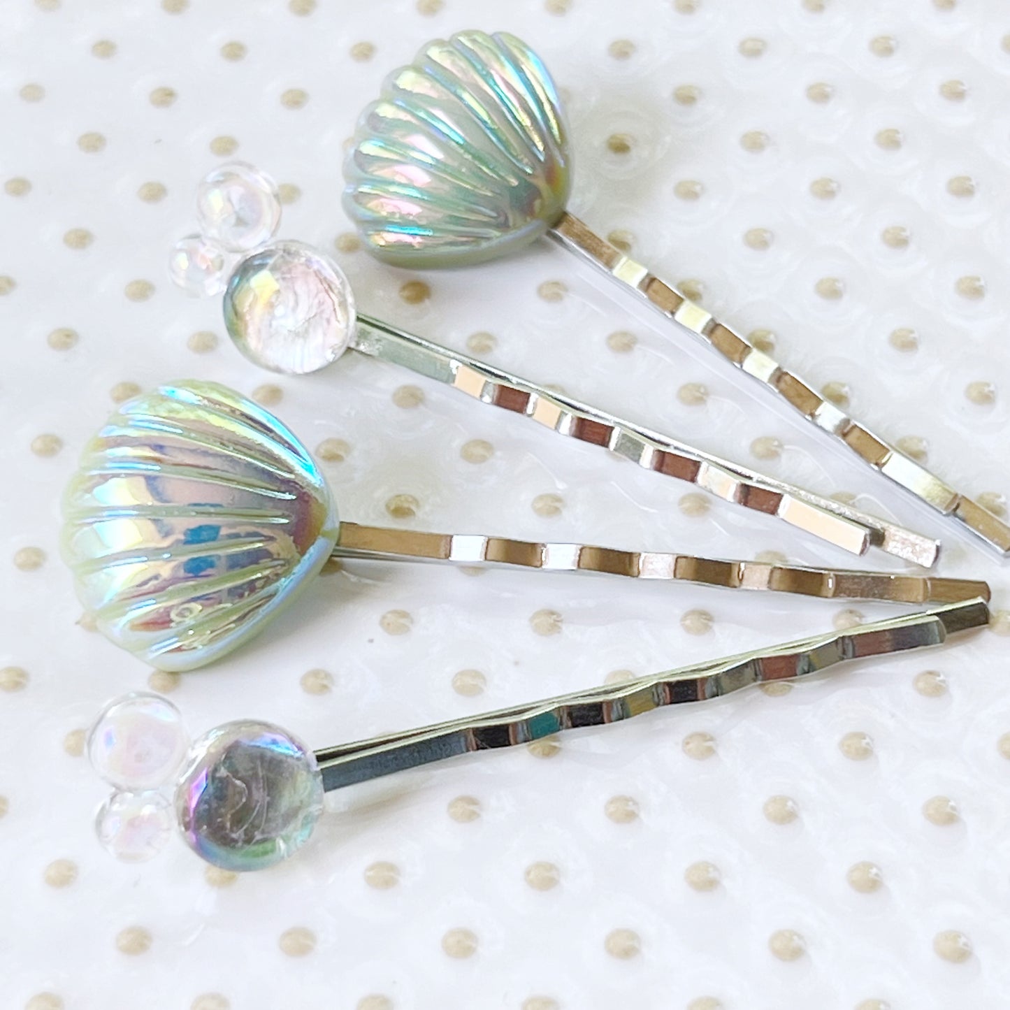 Sea Shells and Bubbles Hair Pins