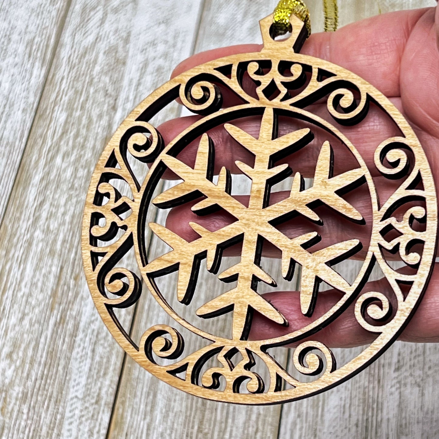 Handcrafted Wooden Snowflake Ornaments - Rustic Whimsical Holiday Decor | Charming Festive Seasonal Decorations