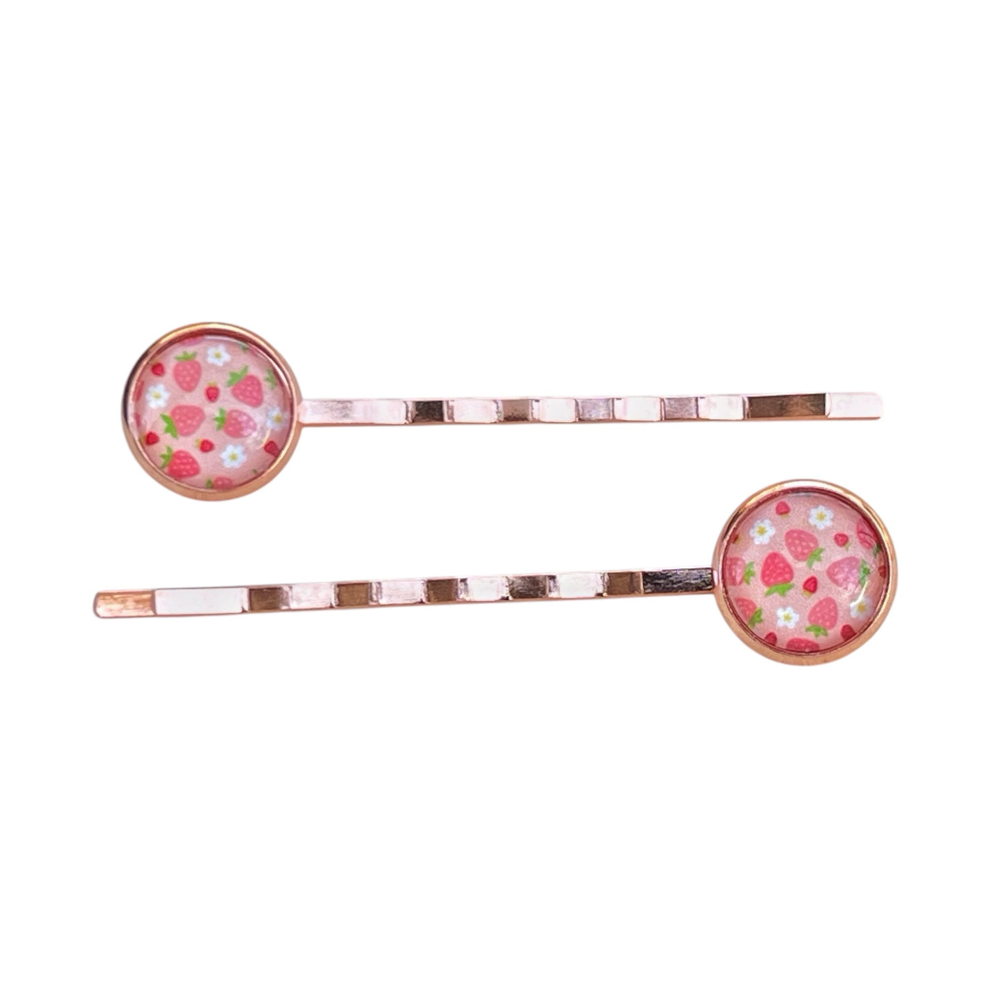 Rose Gold Strawberry Bobby Pins: Sweet Accessories for Fun & Flirty Hairstyles