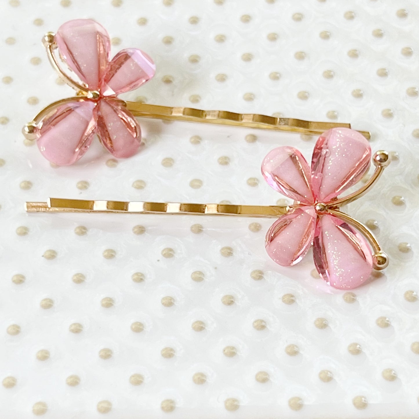 Pink Rhinestone Butterfly Hair Pins for Women Decorative Hair Clips