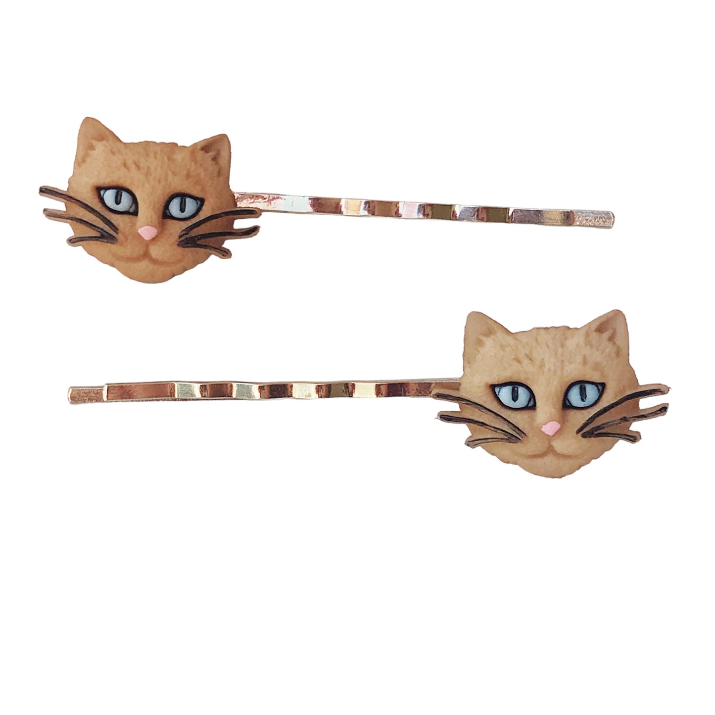 Tan Cat Hair Pins - Cute Accessories for Feline Lovers