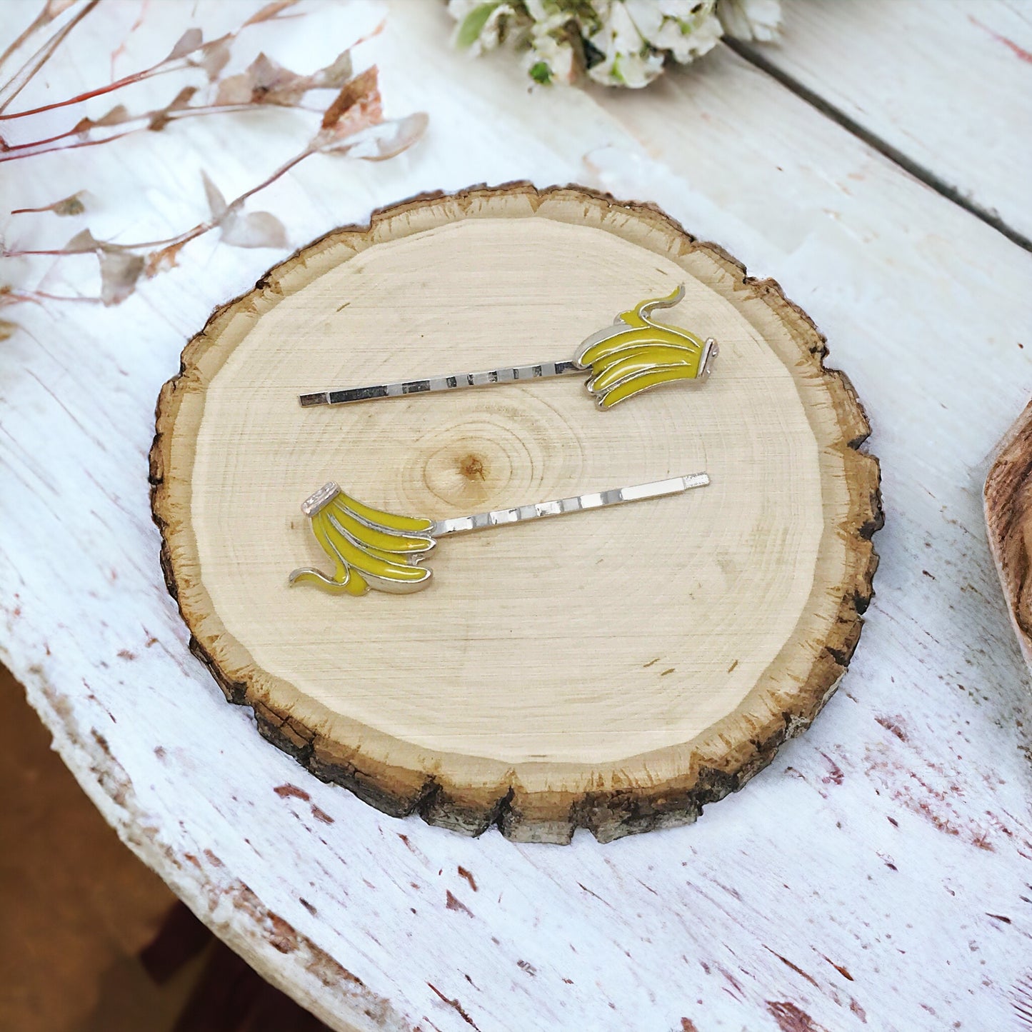 Enamel Banana Fruit Bobby Pins - Fun & Quirky Hair Accessories