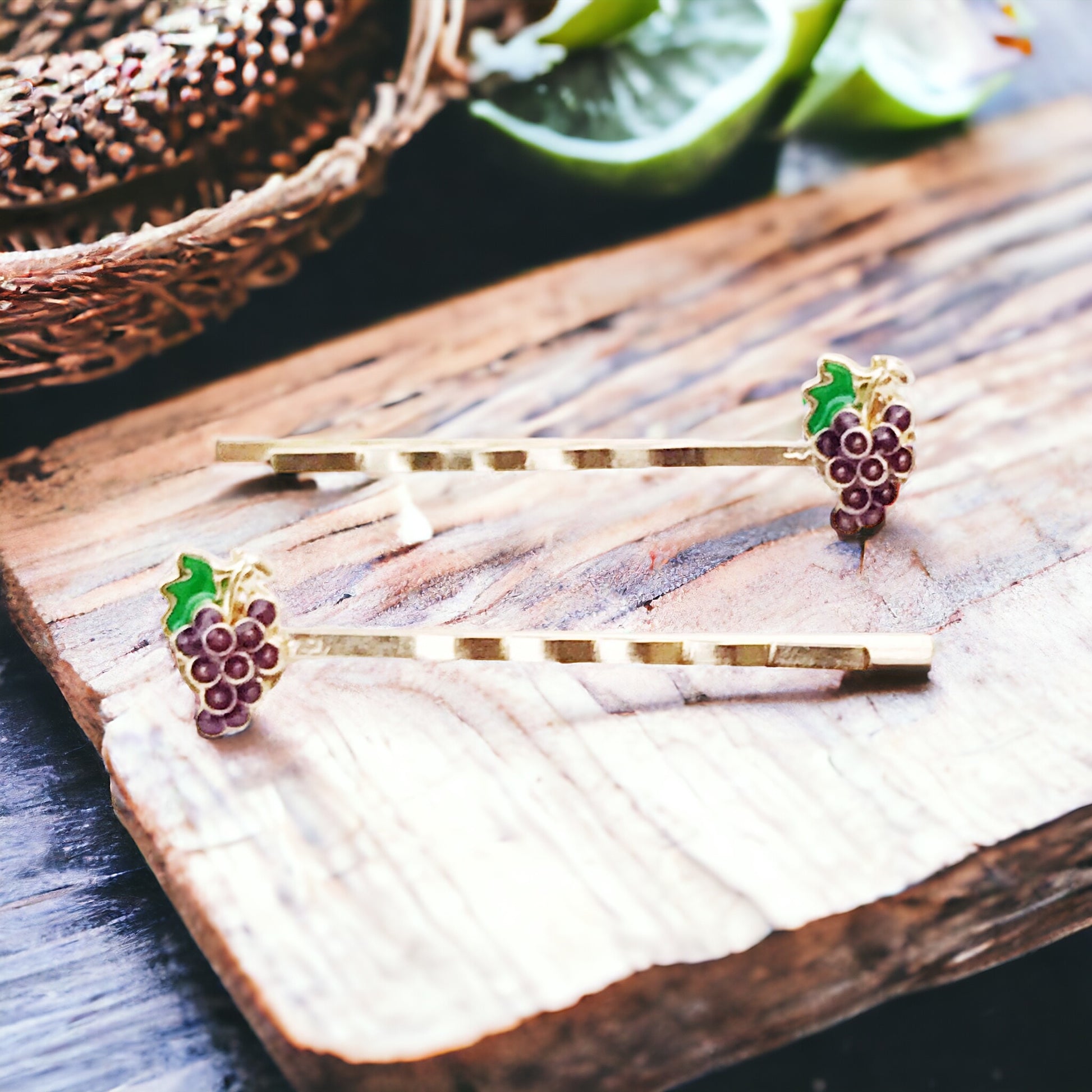 Enamel Grape Bobby Pins: Sweet Accessories for Fun & Flirty Hairstyles