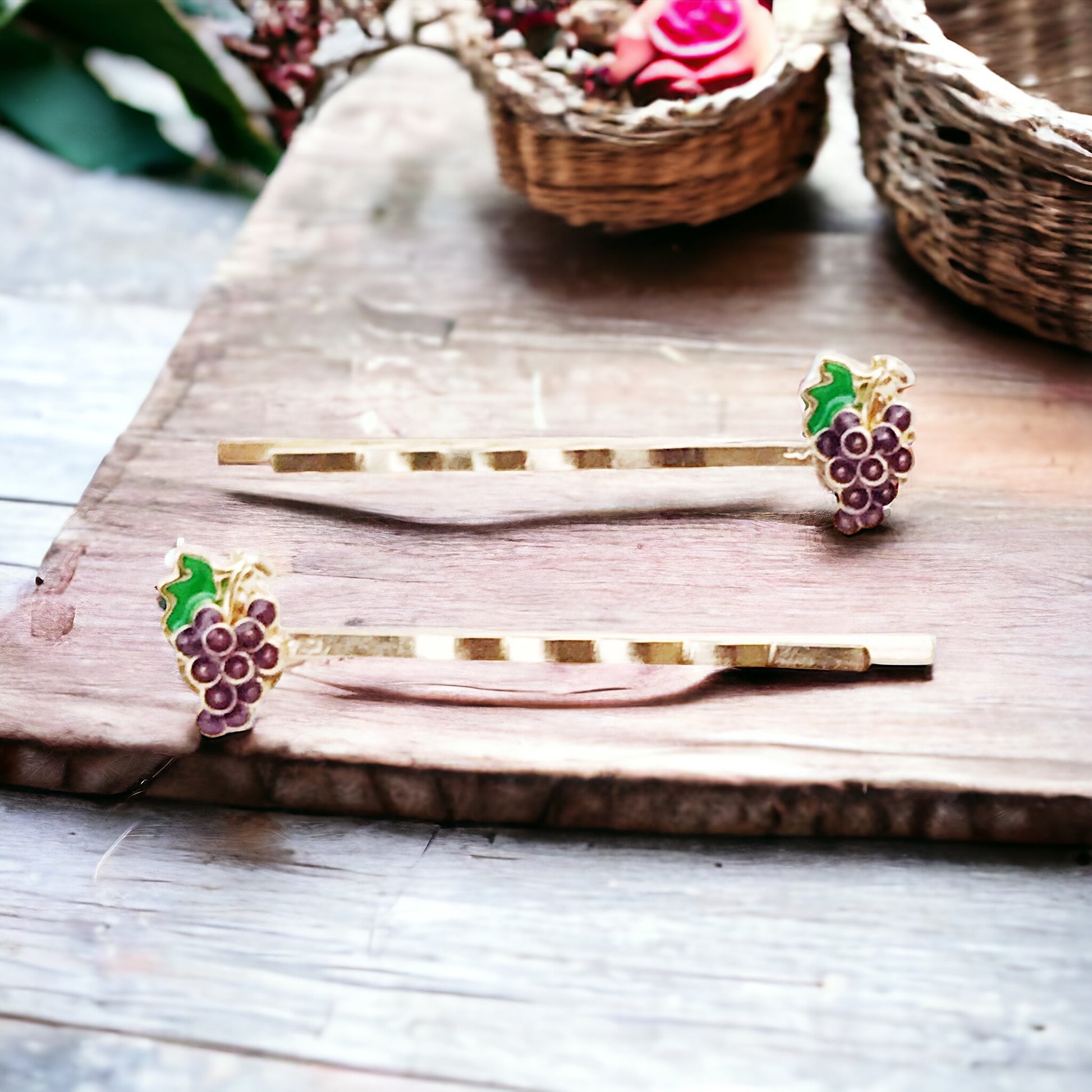 Enamel Grape Bobby Pins: Sweet Accessories for Fun & Flirty Hairstyles