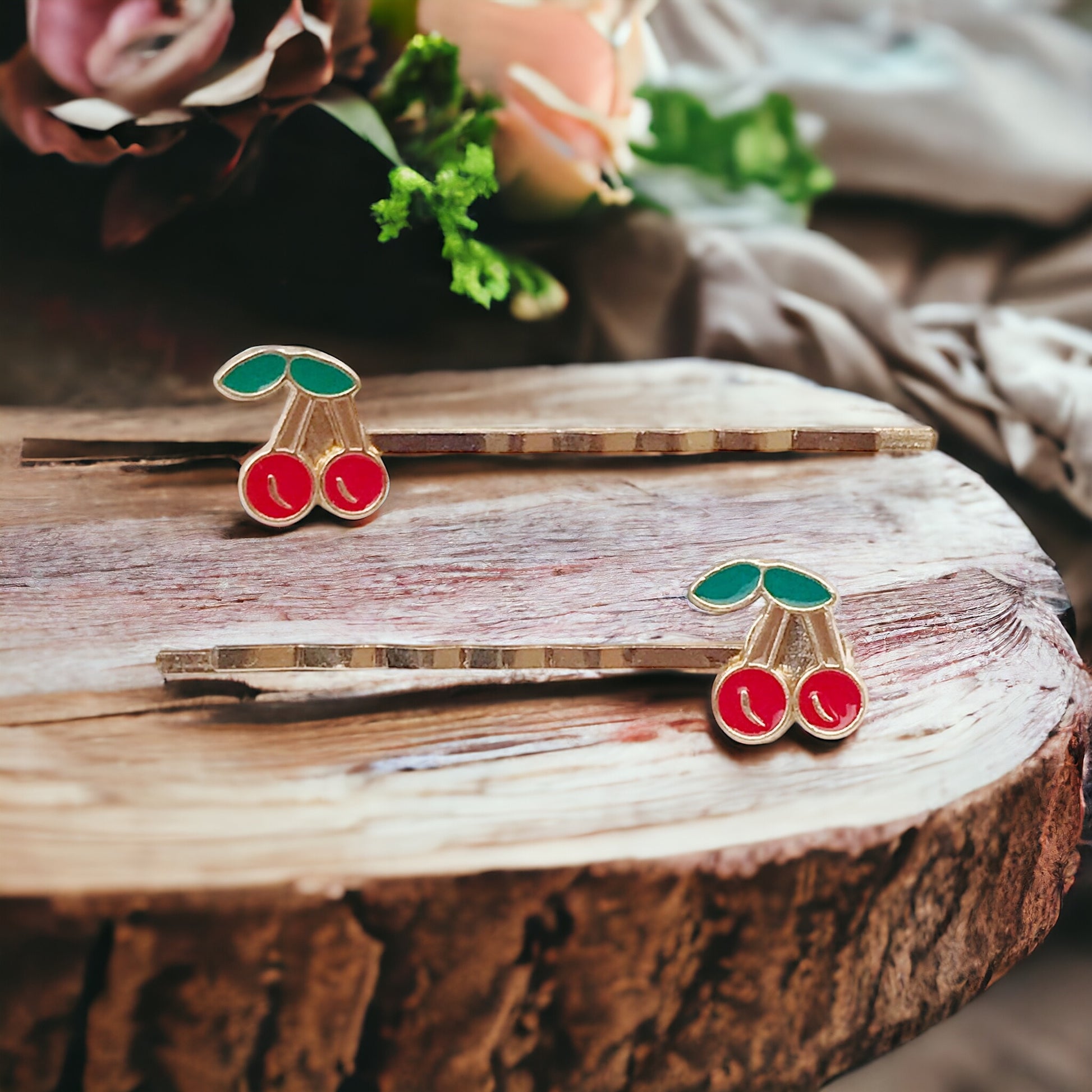 Enamel Cherry Bobby Pins: Sweet Accessories for Fun & Flirty Hairstyles