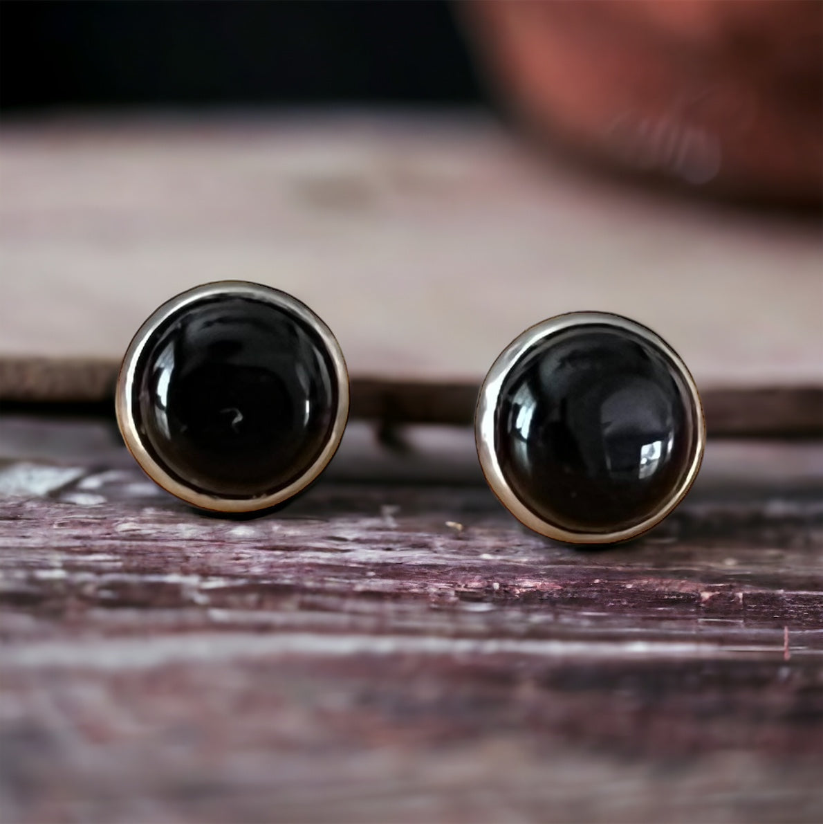 Black Onyx Agate 8mm Stainless Steel Stud Earrings - Stylish & Elegant Accessories