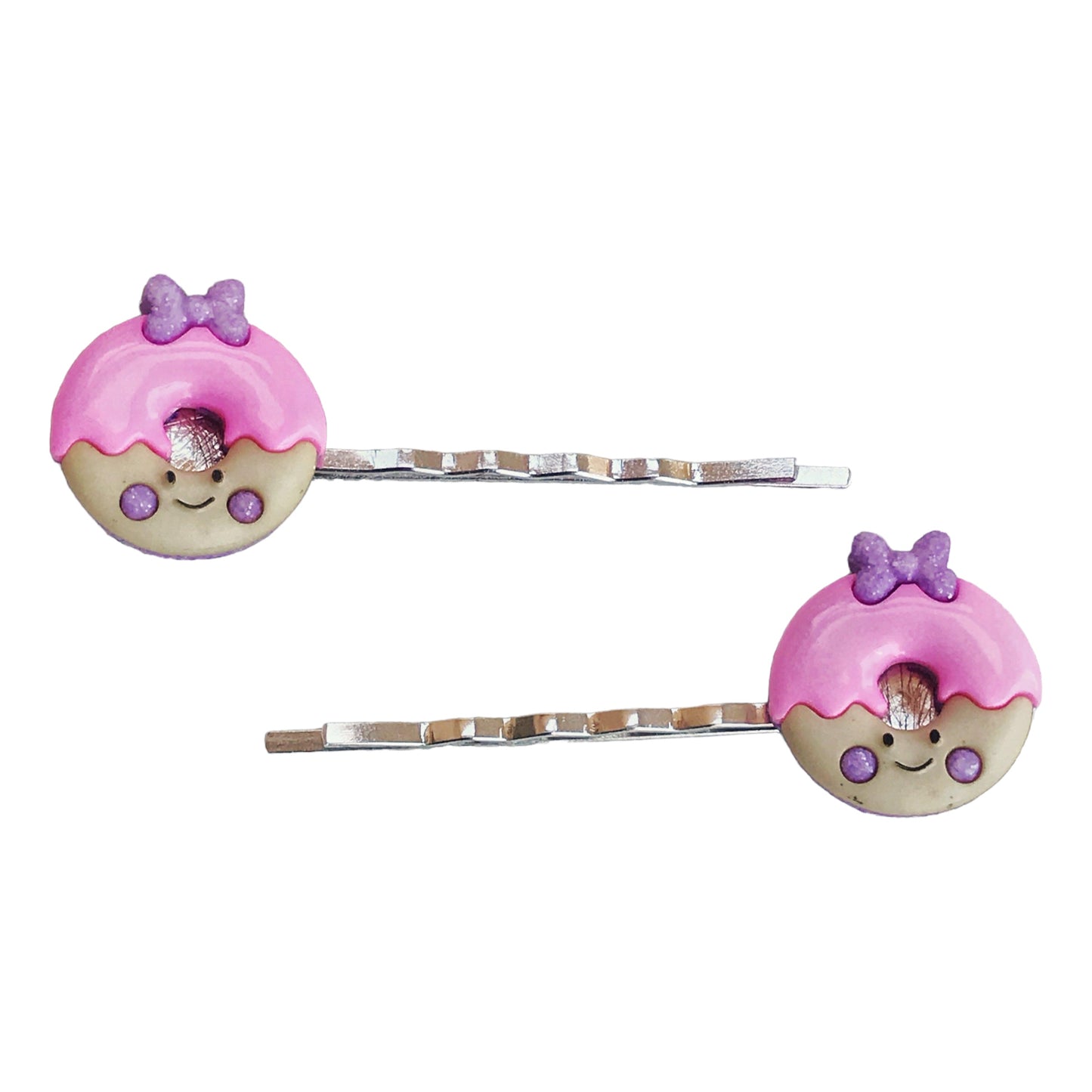 Pink Donut Hair Pins for Women and Girls