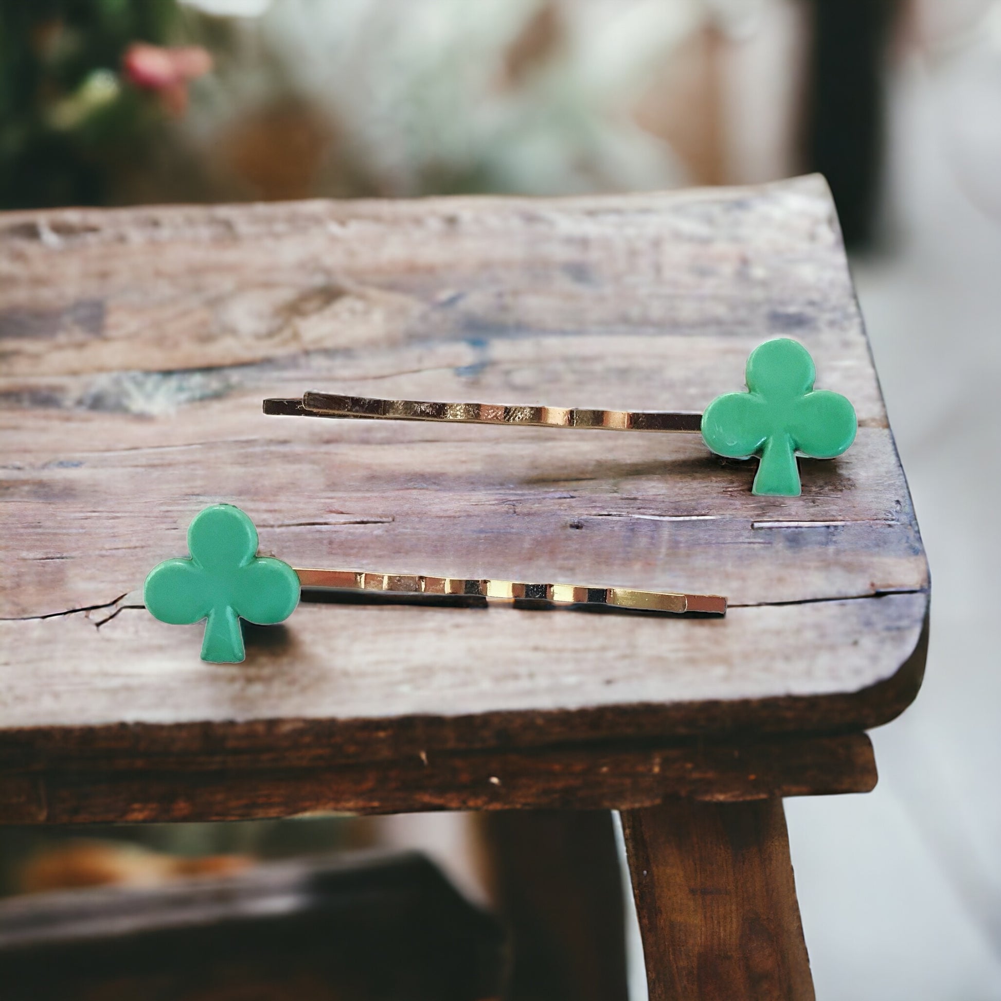 St Patricks Day Hair Pin, Green Flower Hair Pin, Floral Bobby Pin, Women Hair Clip, Decorative Hair Pin, Hair Pin for Women, Womens Barrette