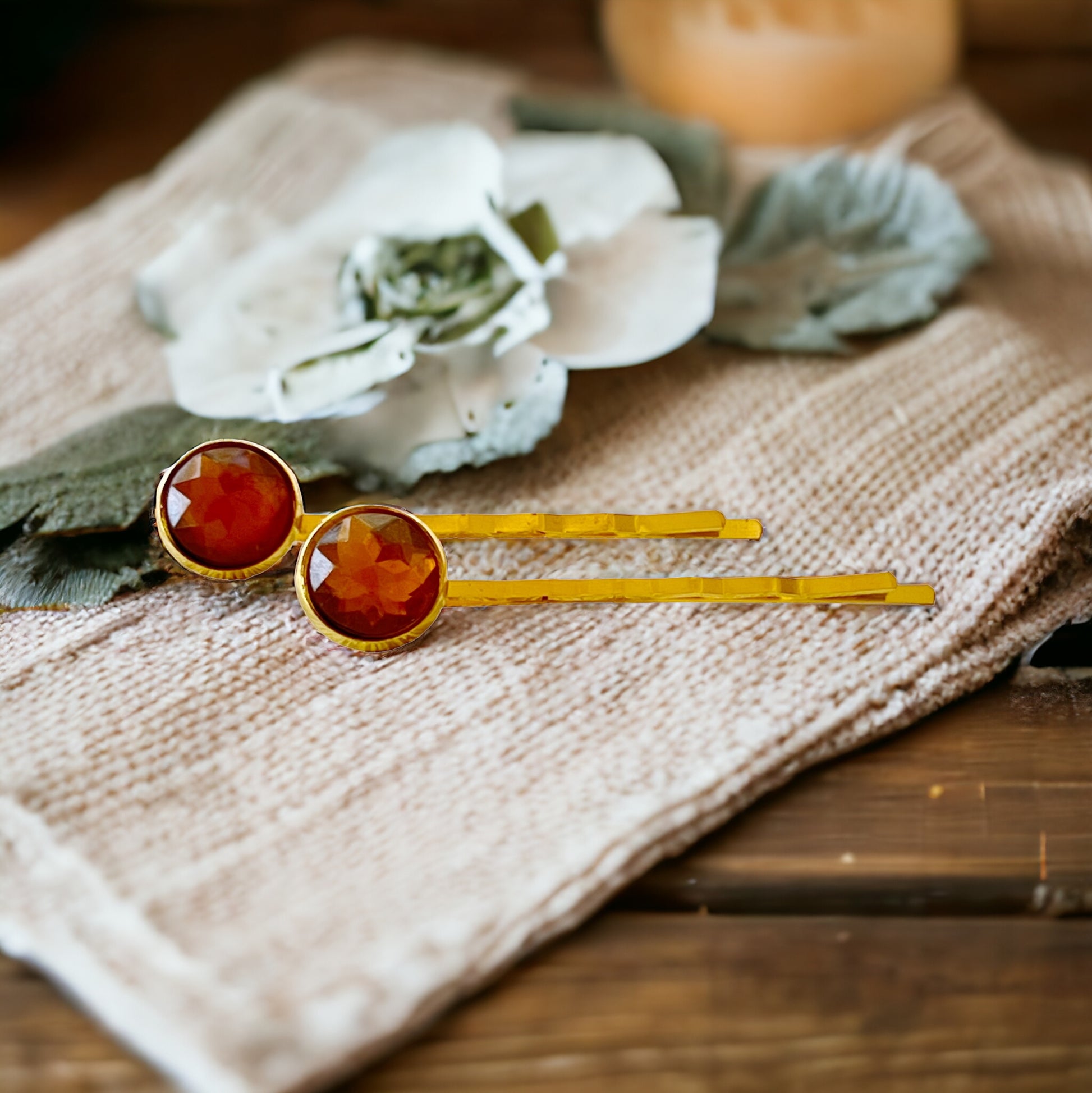 Brown Acrylic Gold Hair Pins: Chic & Stylish Hair Accessories