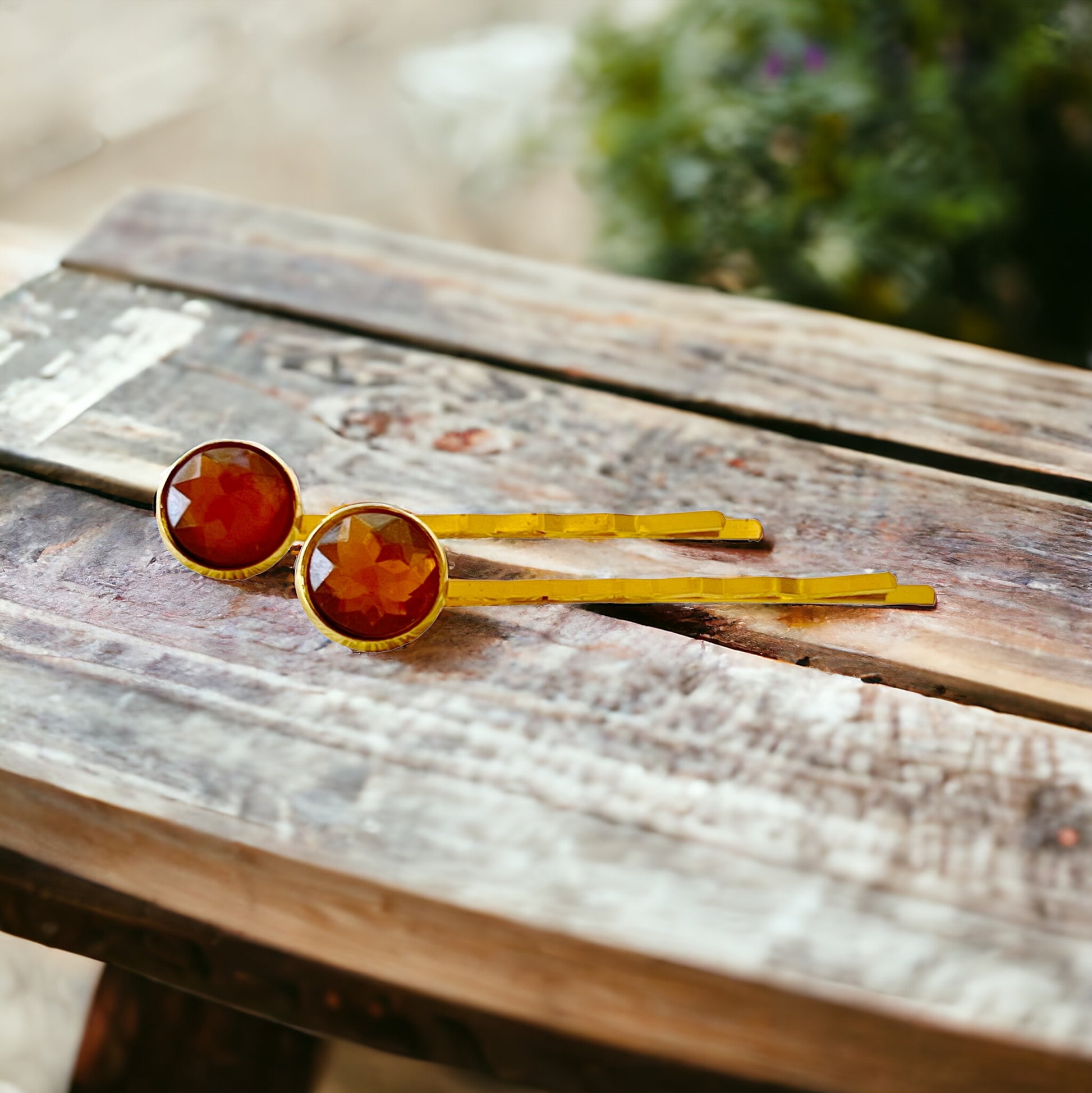 Brown Acrylic Gold Hair Pins: Chic & Stylish Hair Accessories