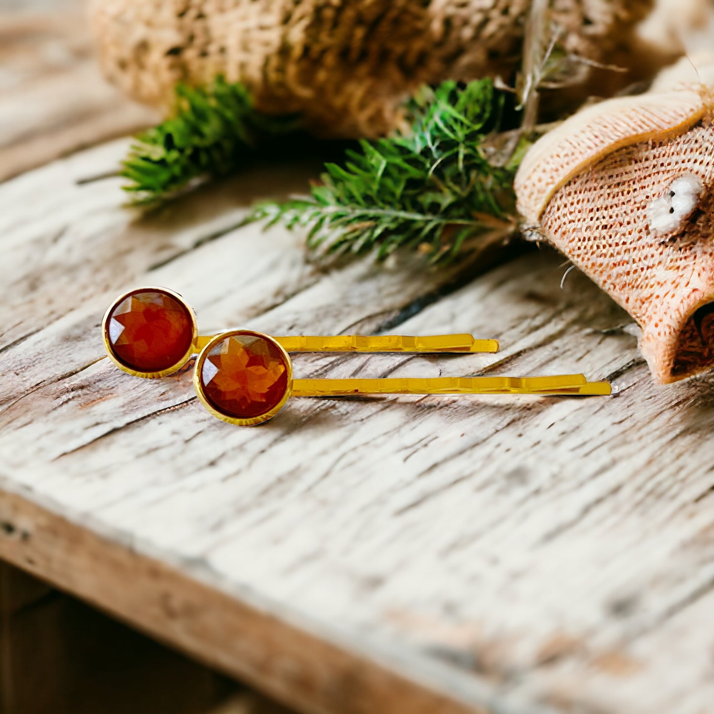 Brown Acrylic Gold Hair Pins: Chic & Stylish Hair Accessories