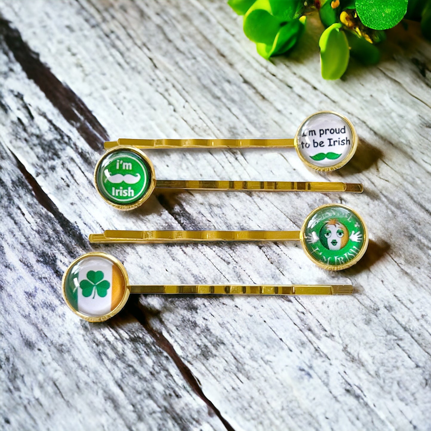 St. Patrick's Day Hair Pins with Funny Sayings: Festive Accessories