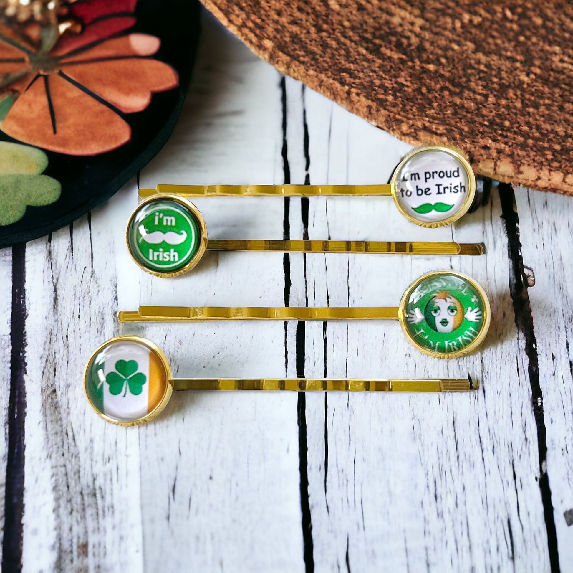 St. Patrick's Day Hair Pins with Funny Sayings: Festive Accessories