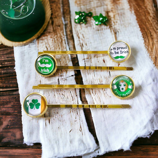St. Patrick's Day Hair Pins with Funny Sayings: Festive Accessories