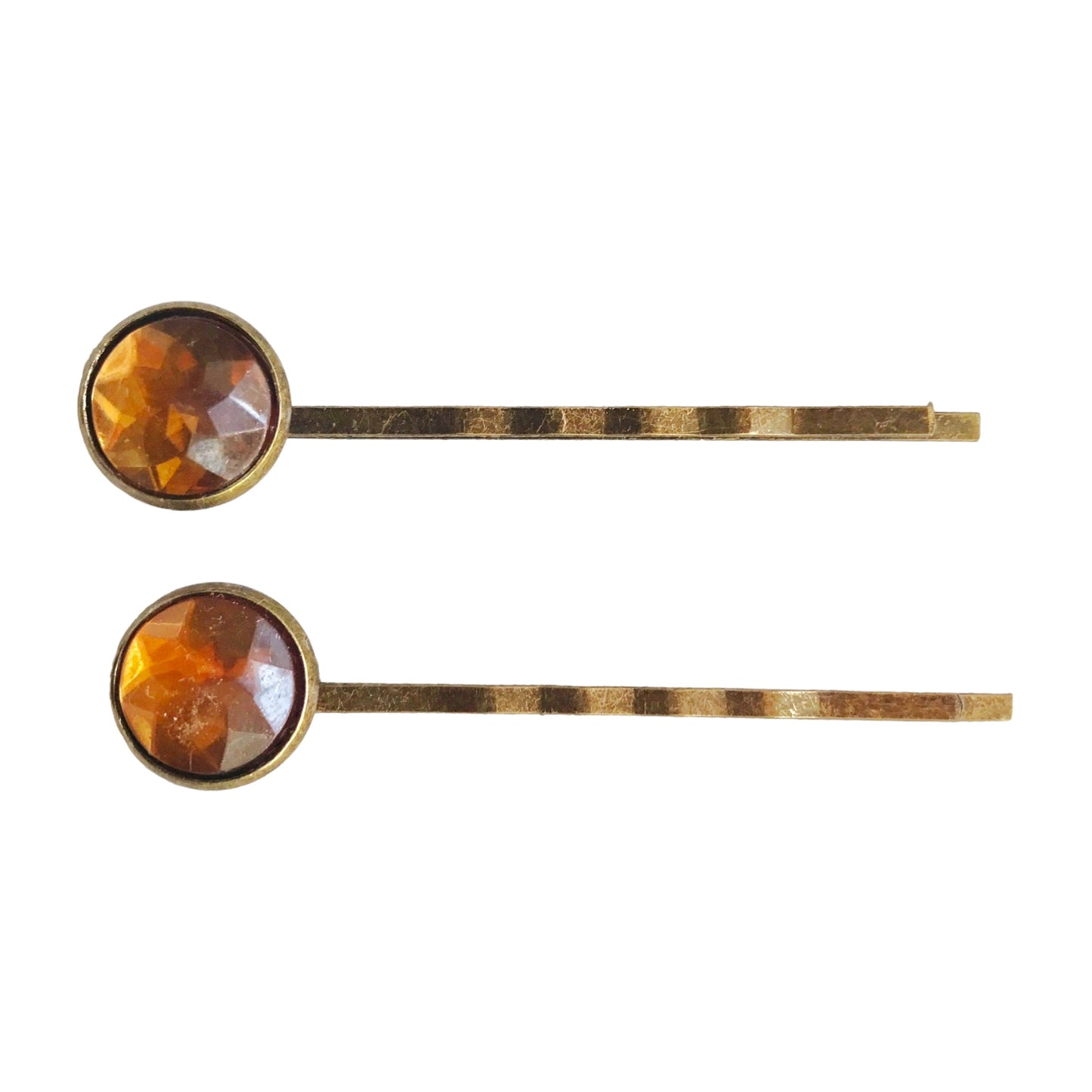 Brown Acrylic Brass Hair Pins - Elegant Hair Accessories