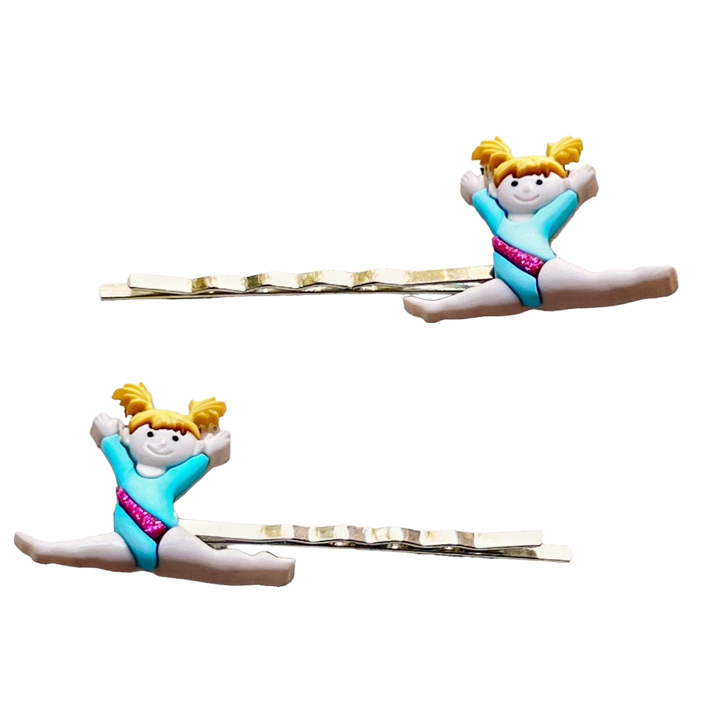 Set of 2 Hair Pins with Gymnasts - Cheerful Accessories for Gymnastics Enthusiasts