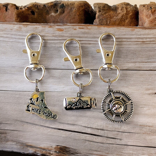 Hike More Mountains Zipper Pull Keychain Charm: Adventure-Inspired Purse Accessories