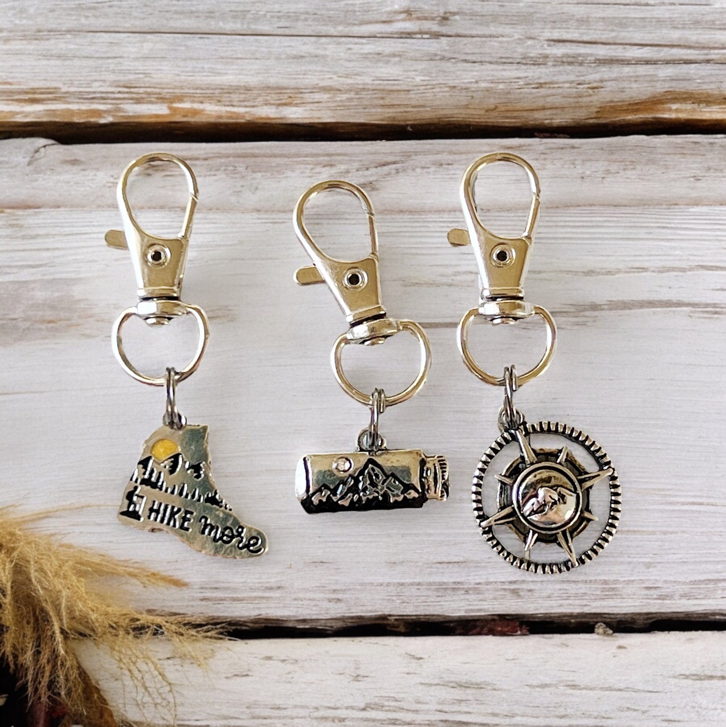 Hike More Mountains Zipper Pull Keychain Charm: Adventure-Inspired Purse Accessories