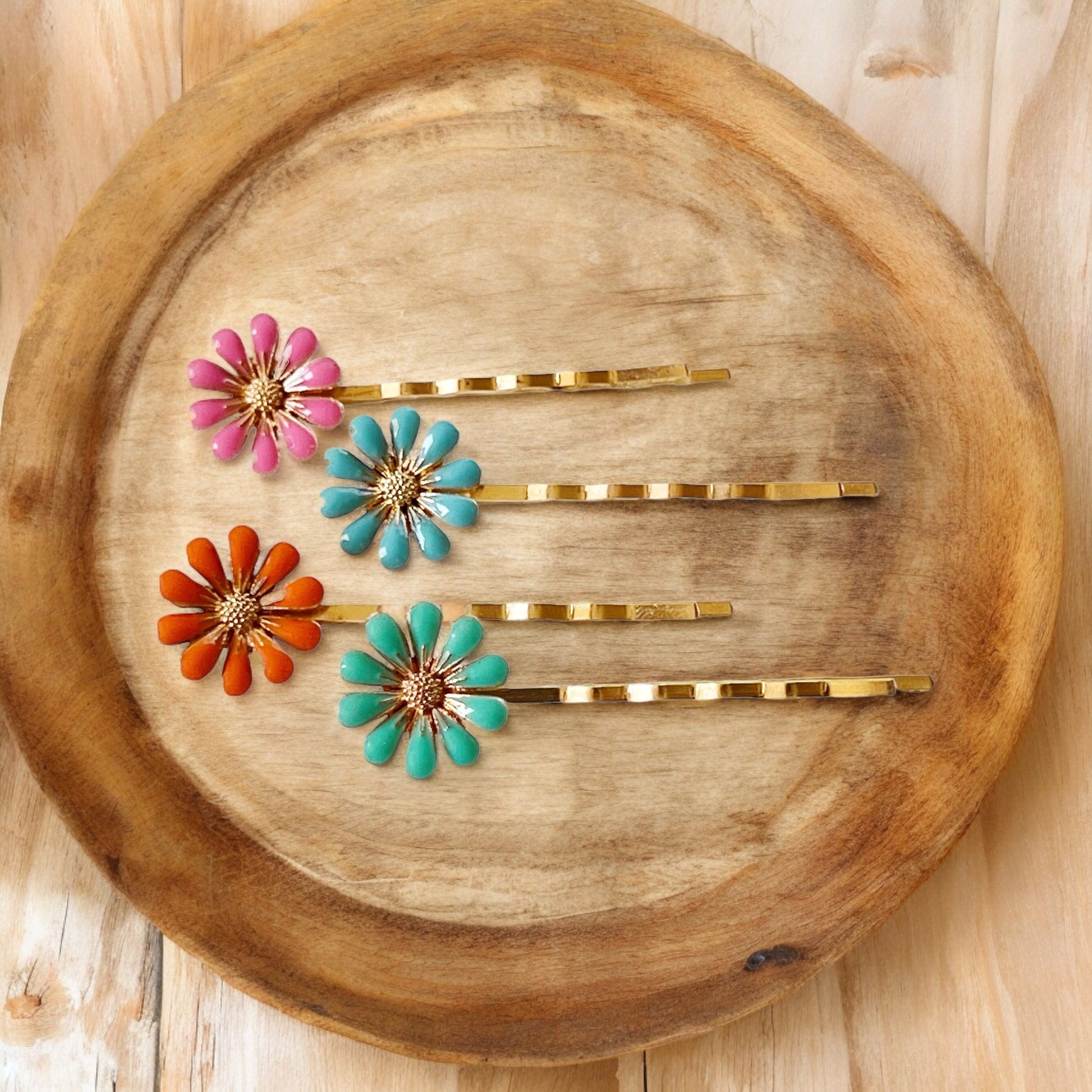 Decorative Enamel Wildflower Hair Pins - Delicate Floral Accessories