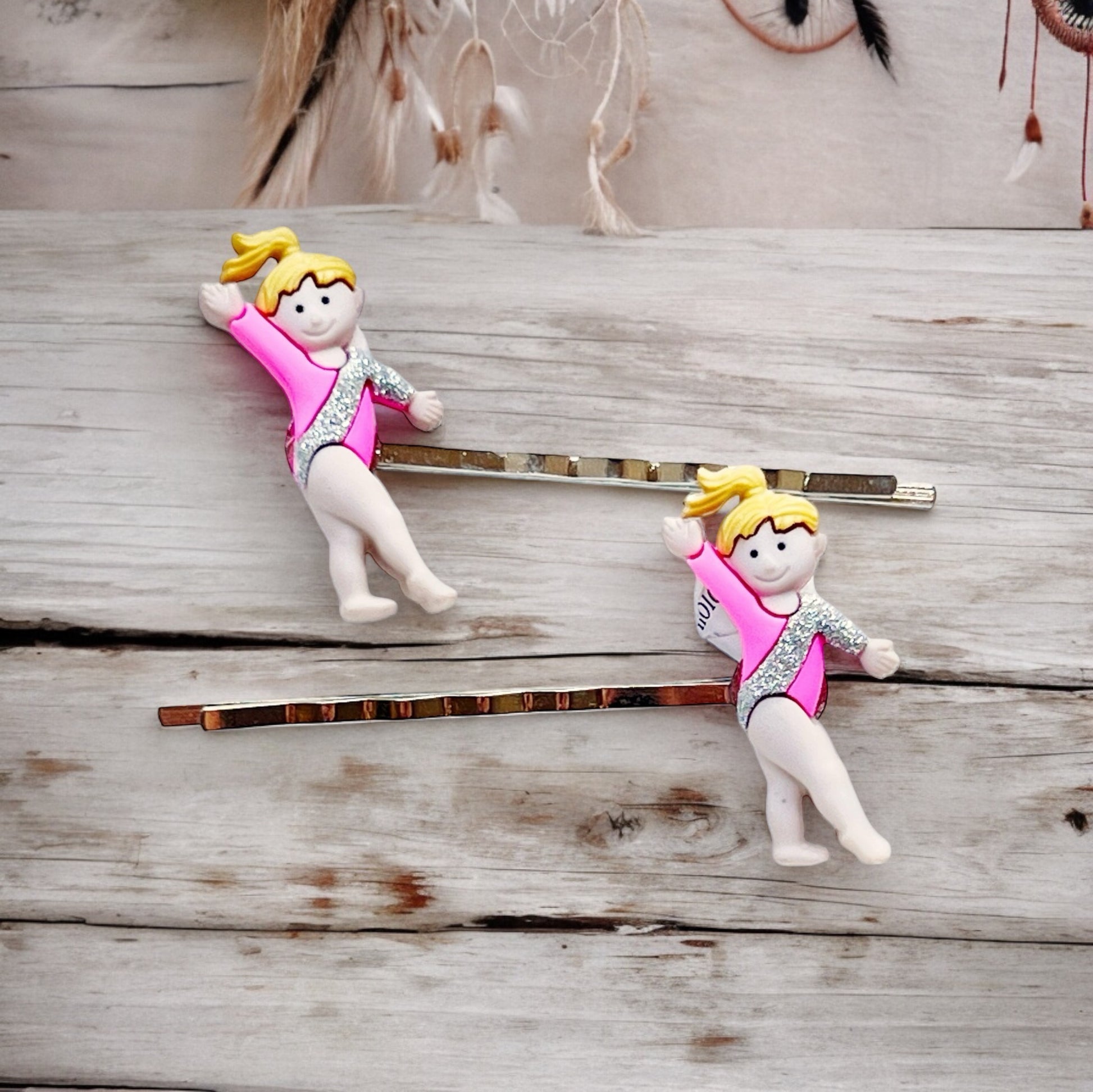 Set of Hair Pins with Gymnasts - Cheerful Accessories for Gymnastics Enthusiasts