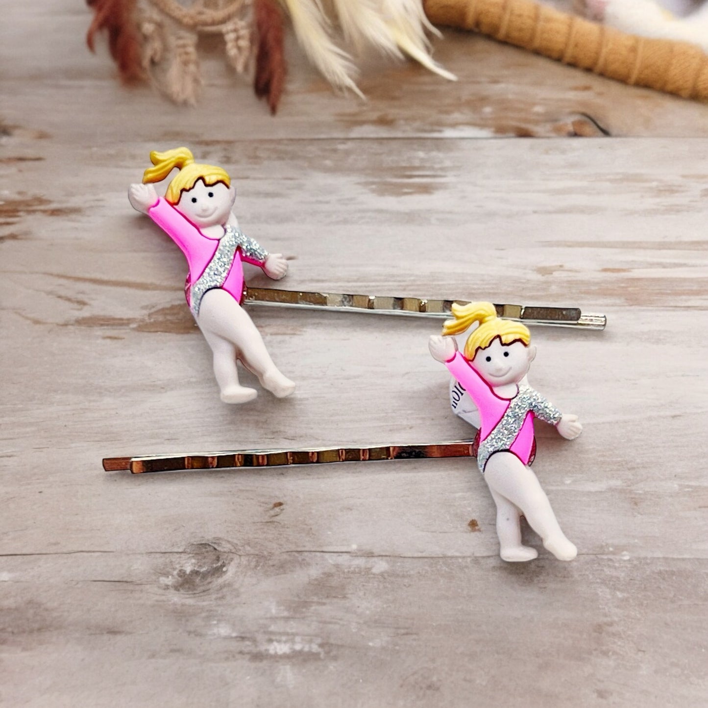 Set of Hair Pins with Gymnasts - Cheerful Accessories for Gymnastics Enthusiasts