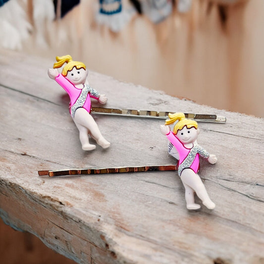 Set of Hair Pins with Gymnasts - Cheerful Accessories for Gymnastics Enthusiasts