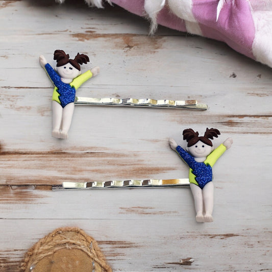 Set of 2 Gymnasts Hair Pins - Cheerful Accessories for Gymnastics Enthusiasts