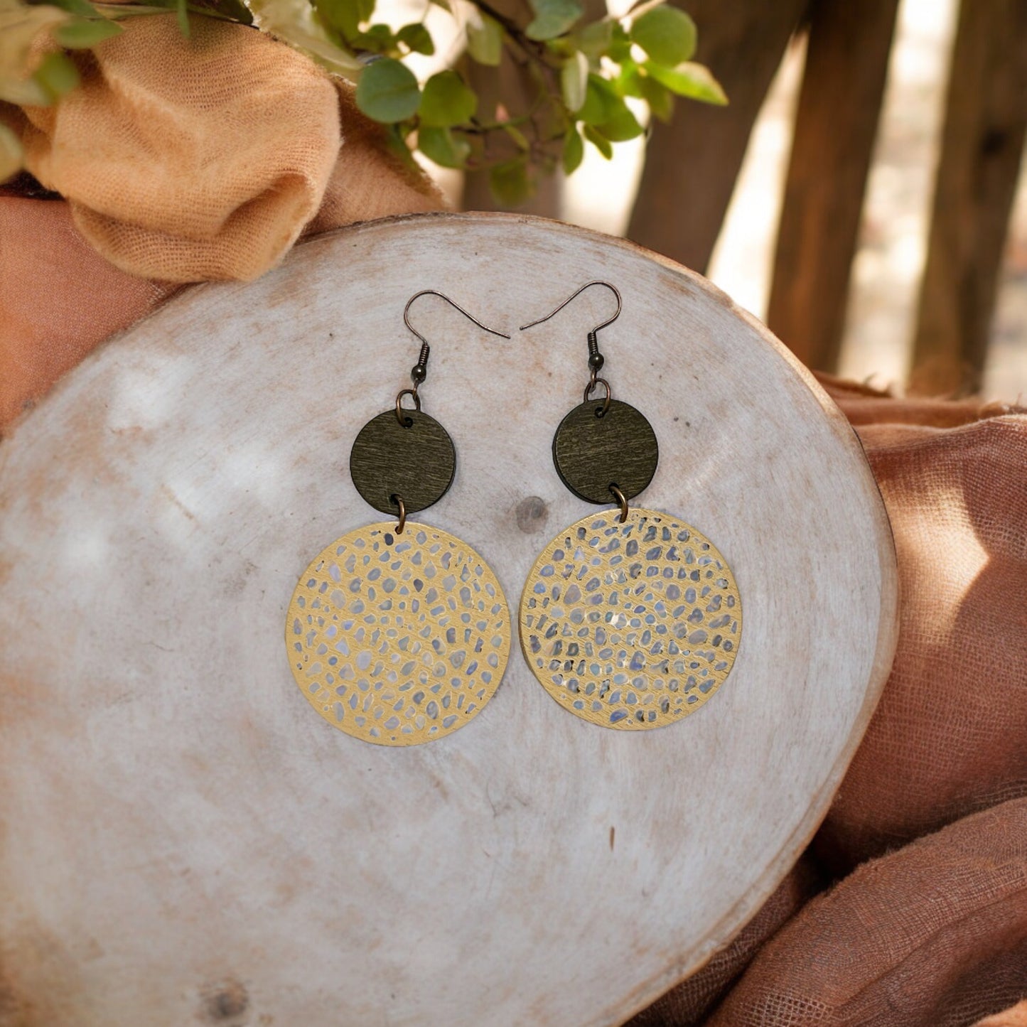 Natural Wood Beige Earrings: Chic & Rustic Accessories