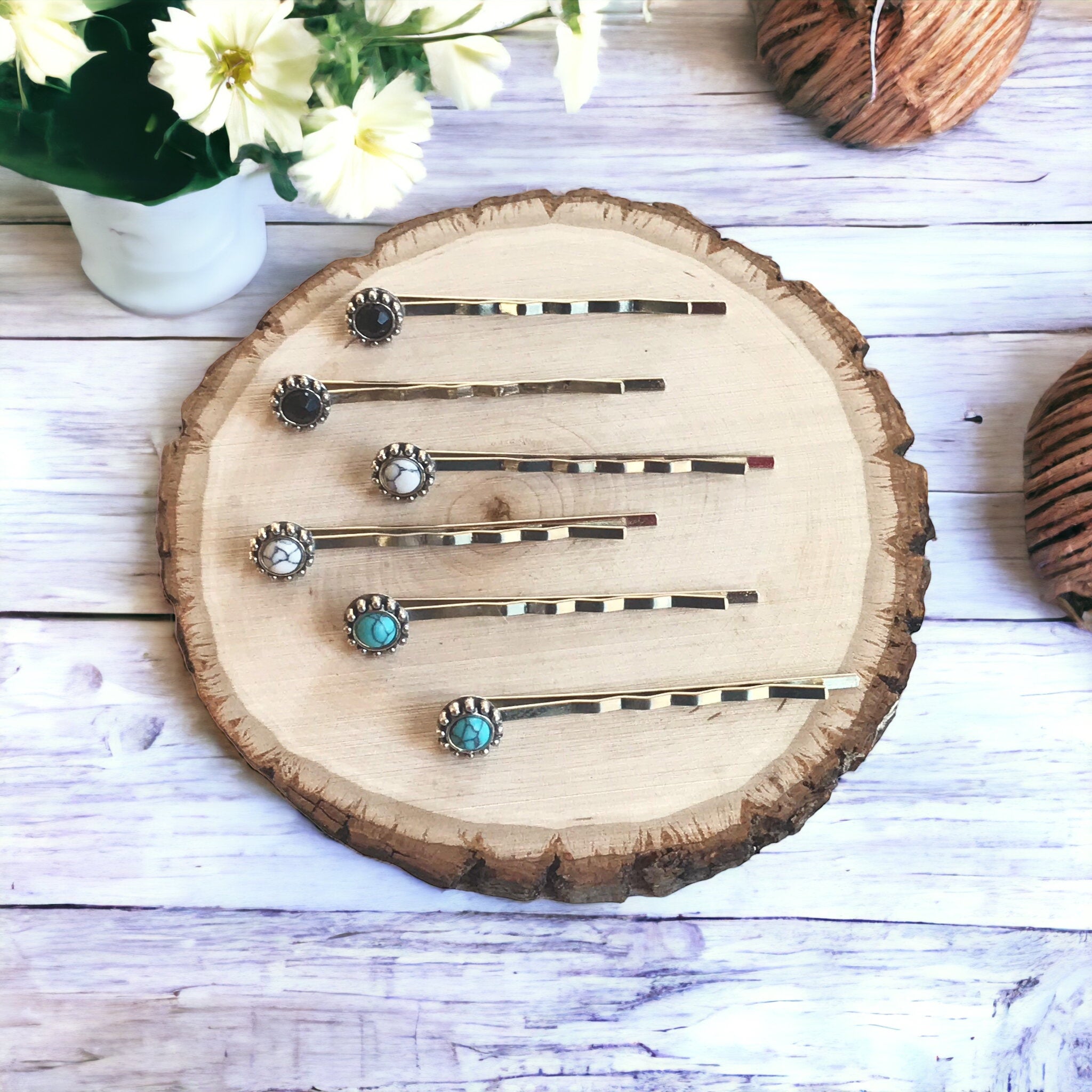 Be Grace Be Love Boutique Boho Turquoise Hair Pin, Western Hair Pin, Cowgirl Hair Pin, Decorative Bobby Pin, Womens Hair Accessories, Southwestern Hair Pin, Cute Clip