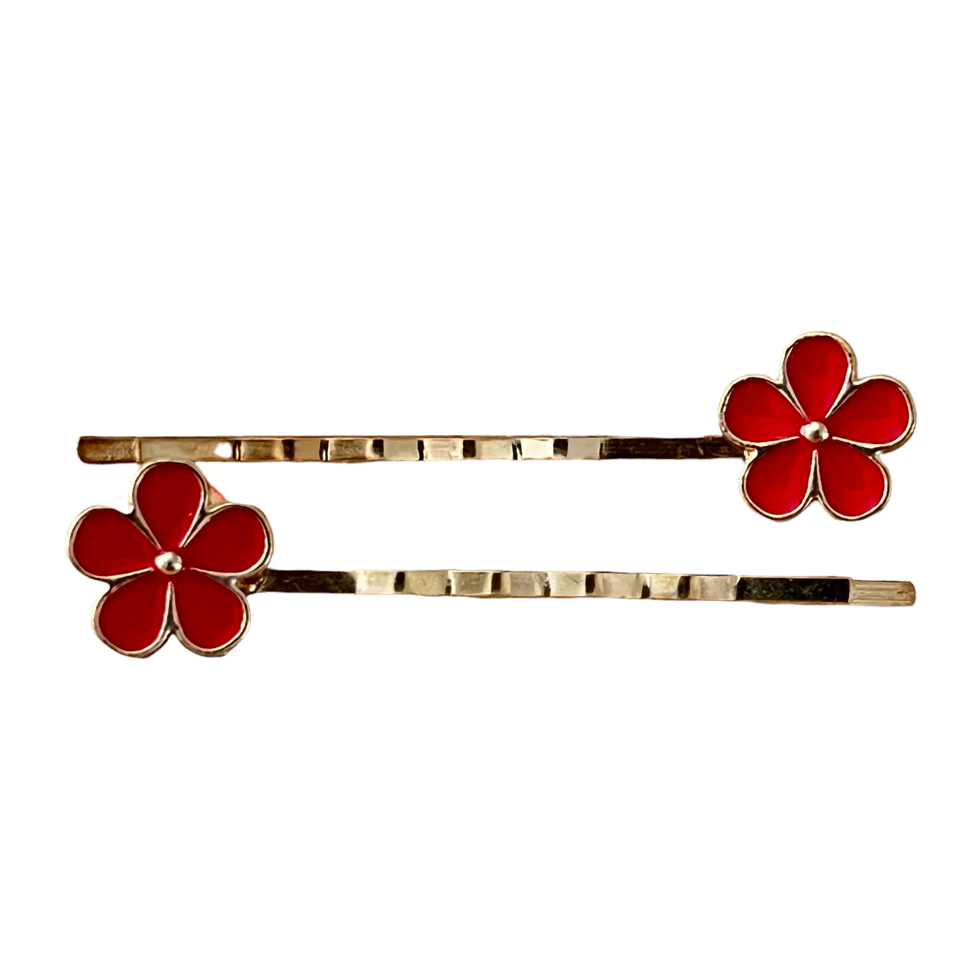 Red Flower Hair Pins for Women, Tropical Flower Barrettes, Red Floral Bobby Pins, Decorative Hair Clips, Cute Summer Hair Pins, Hair Flowers