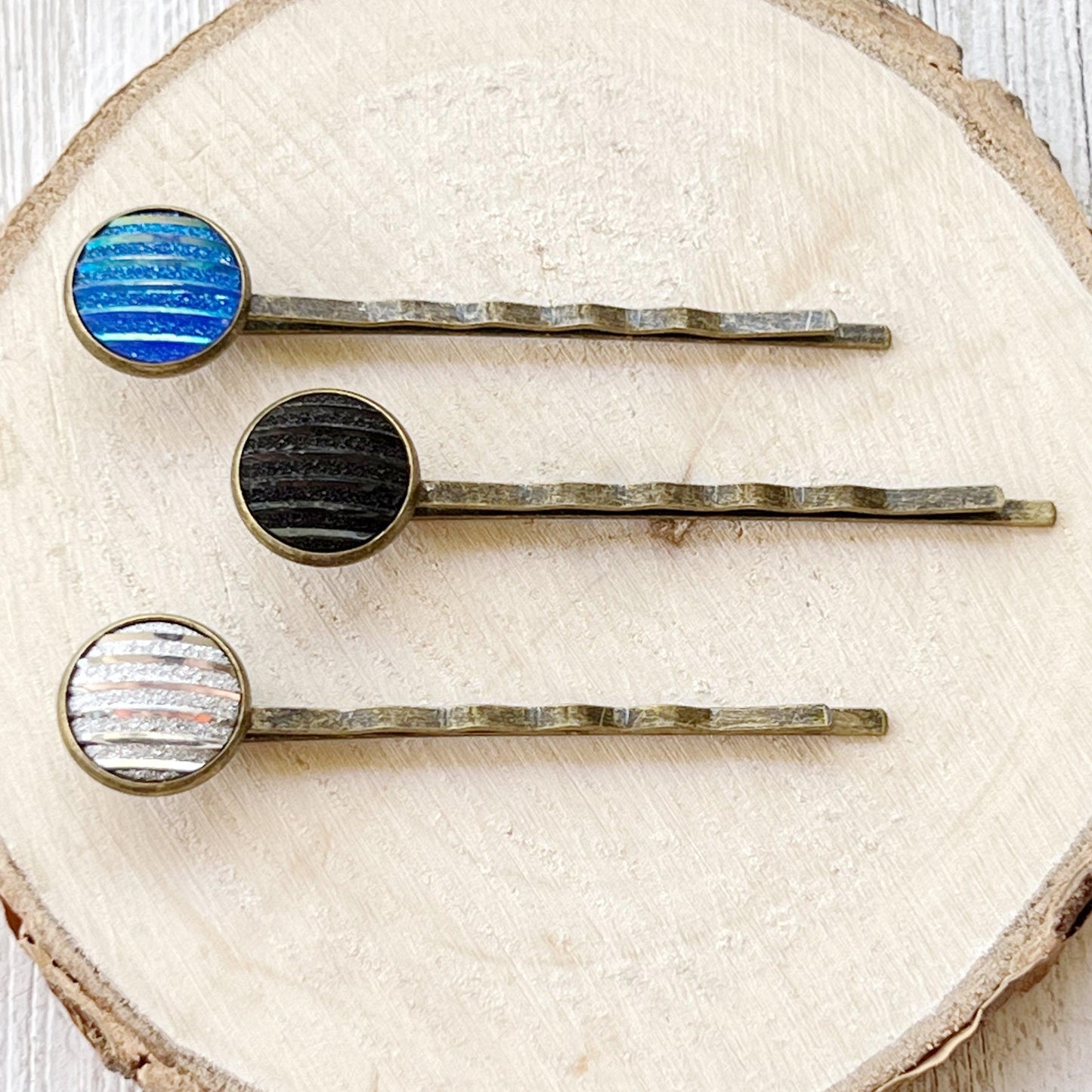 Black Blue Silver Druzy Hair Pins - Chic Women's Hair Accessories | Cute Bobby Pins & Barrettes for Stylish Looks