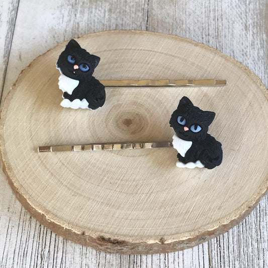 Black Cat Hair Pins - Kitty Bobby Pins for Women's Hairstyles | Adorable and Preppy Hair Accessories