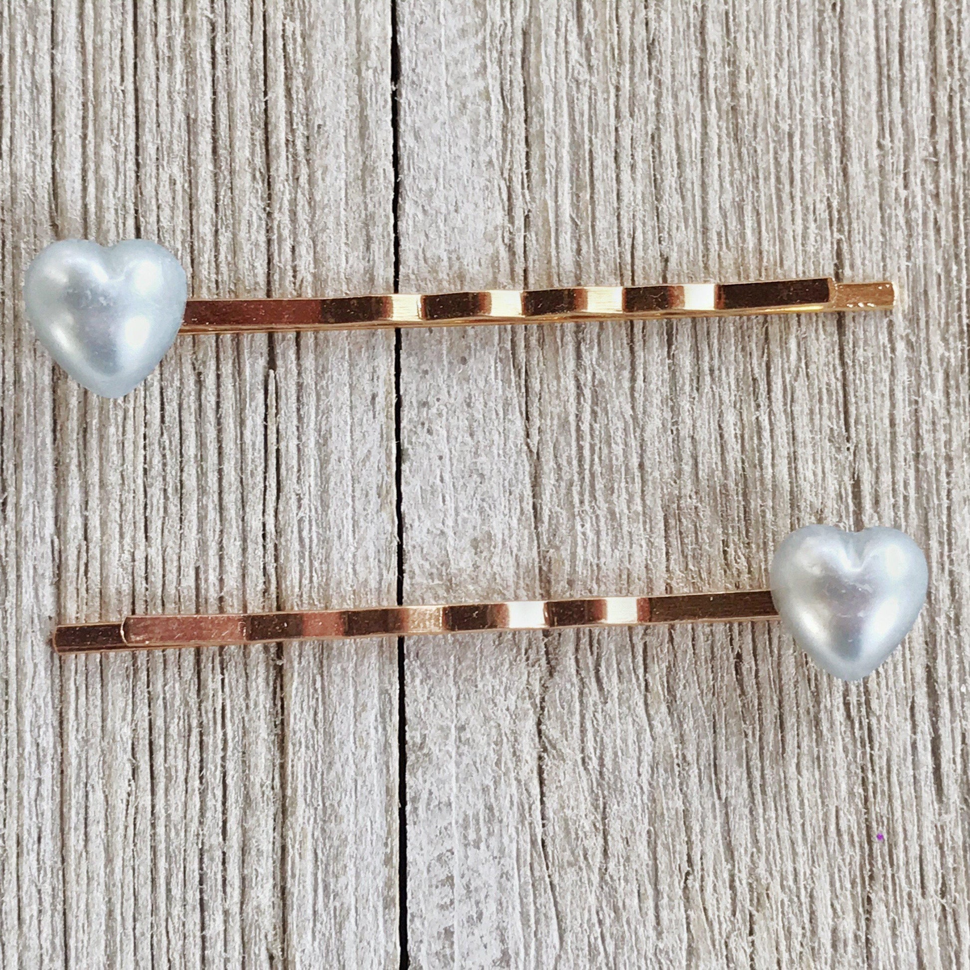 Light Blue Heart Hair Pins - Women’s Bobby Pins with Cute and Decorative Design