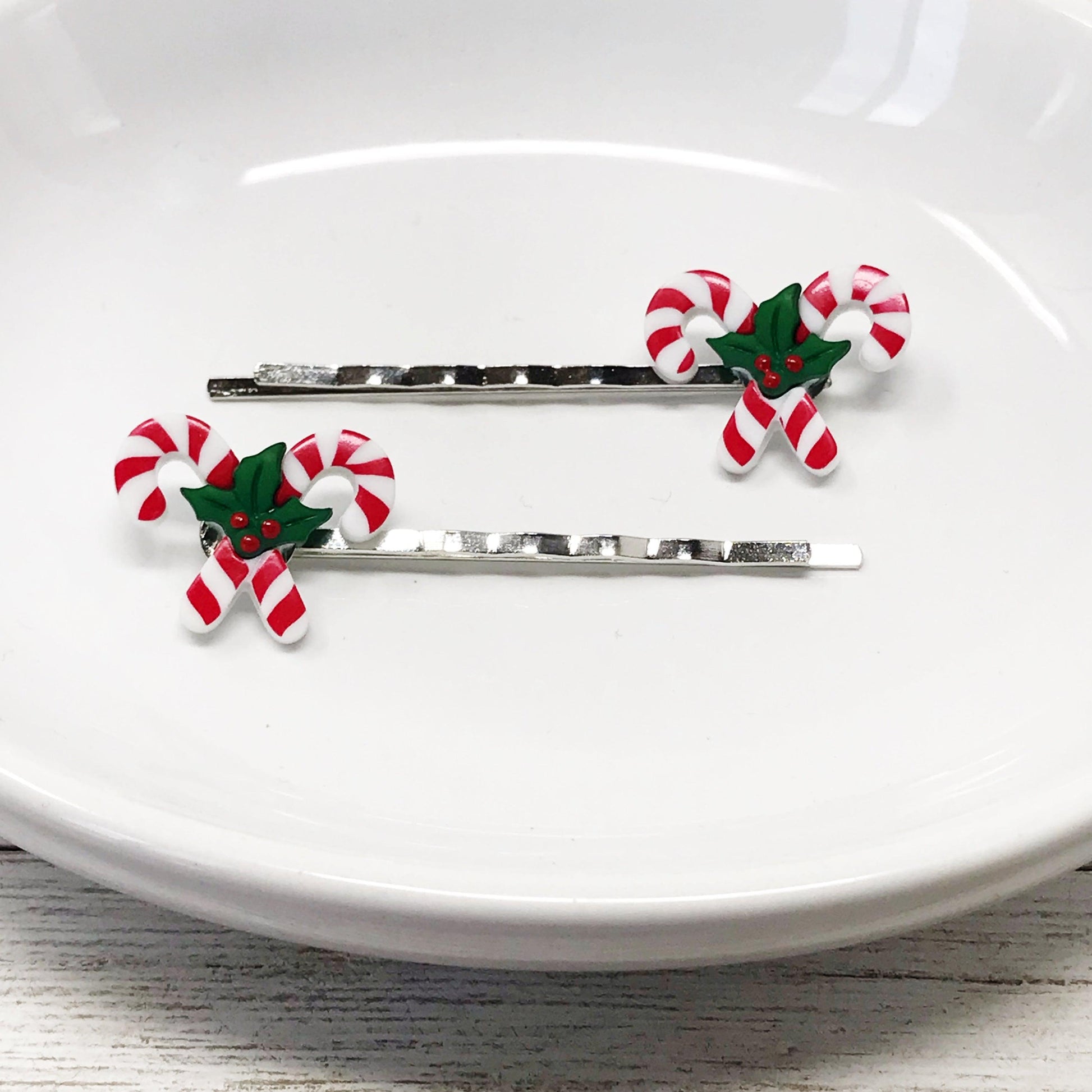 Candy Cane Bobby Pins - Festive Accessories for Holiday Hairstyles