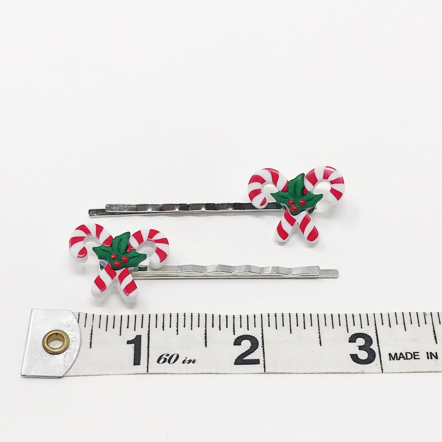 Candy Cane Bobby Pins - Festive Accessories for Holiday Hairstyles