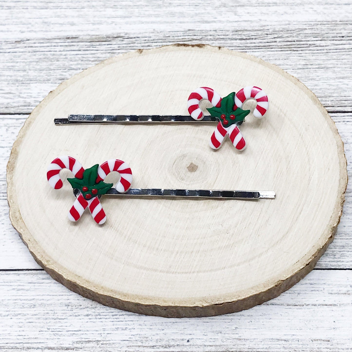 Candy Cane Bobby Pins - Festive Accessories for Holiday Hairstyles