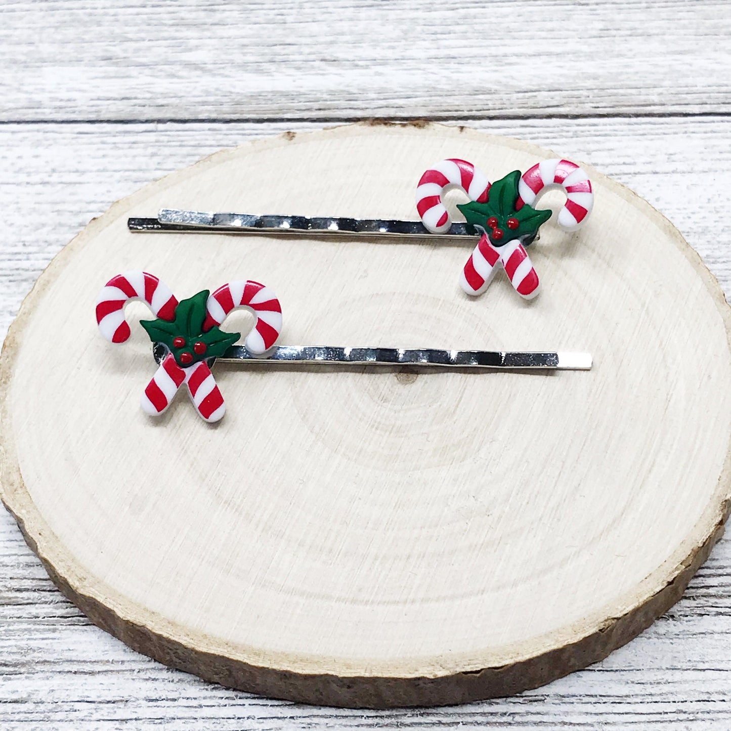 Candy Cane Bobby Pins - Festive Accessories for Holiday Hairstyles