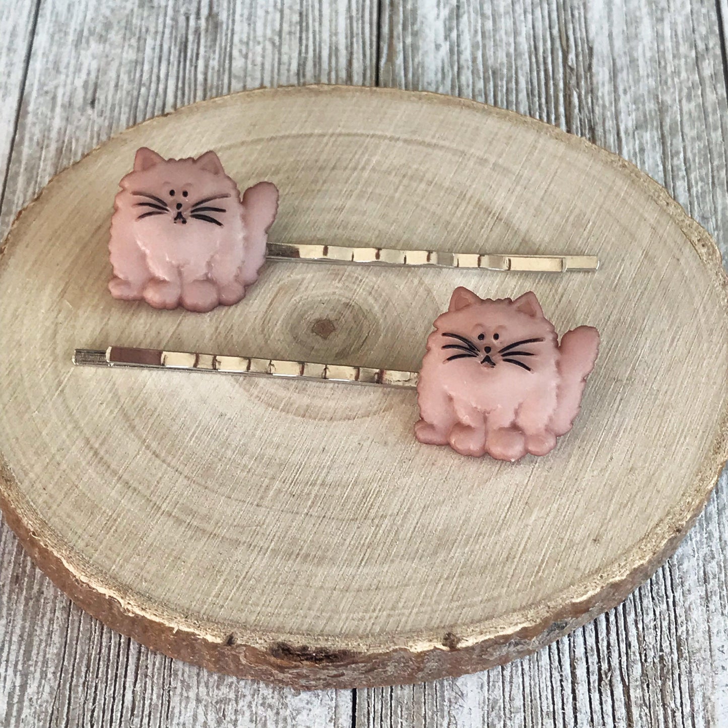 Tan Cat Hair Pins - Cute Accessories for Feline Fans