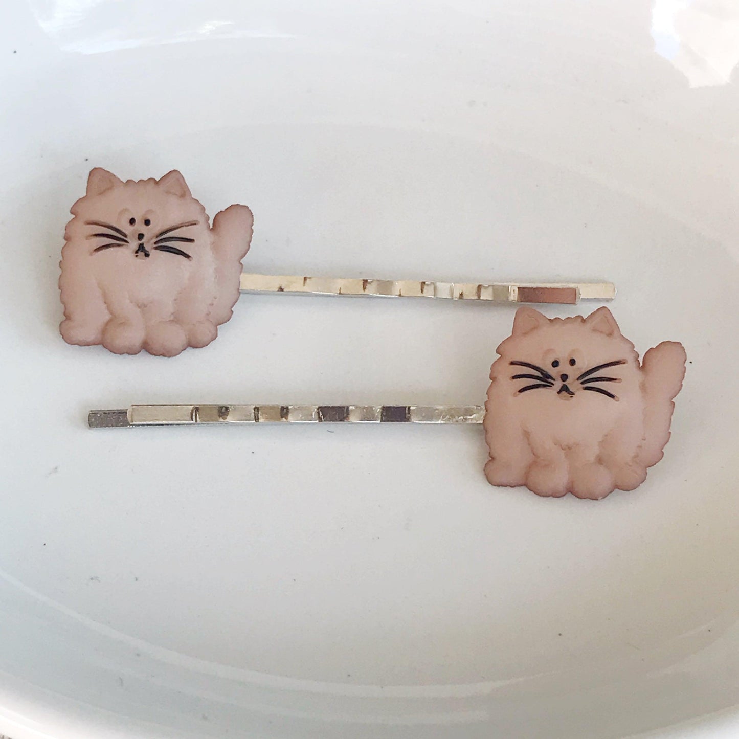 Tan Cat Hair Pins - Cute Accessories for Feline Fans