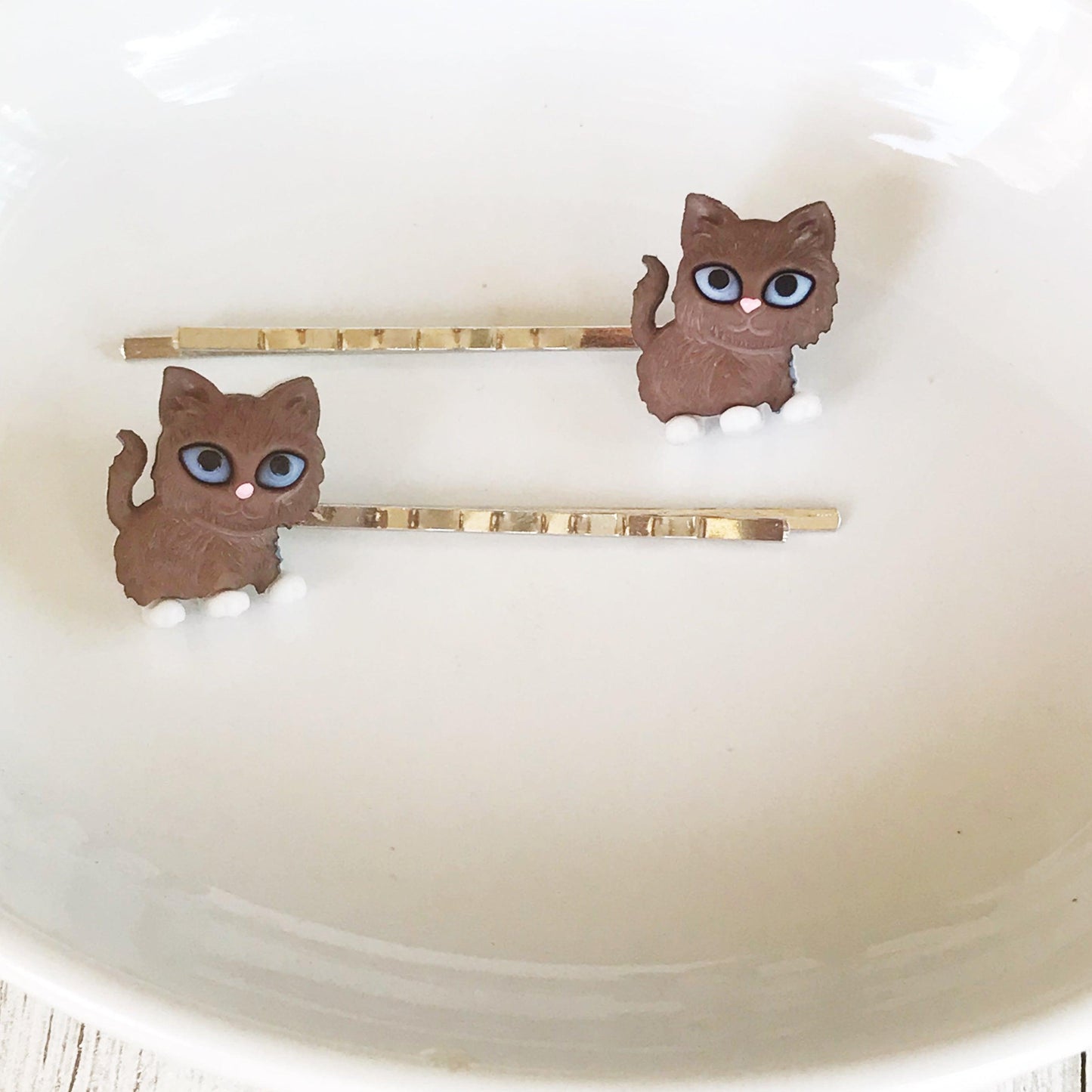 Cat Hair Pins, Cat Bobby Pins, Womens Hair Pins, Brown Cat Hair Pins, Decorative Hair Pins, Trendy Hair Pins, Kitty Hair Clips, Cat Barrette