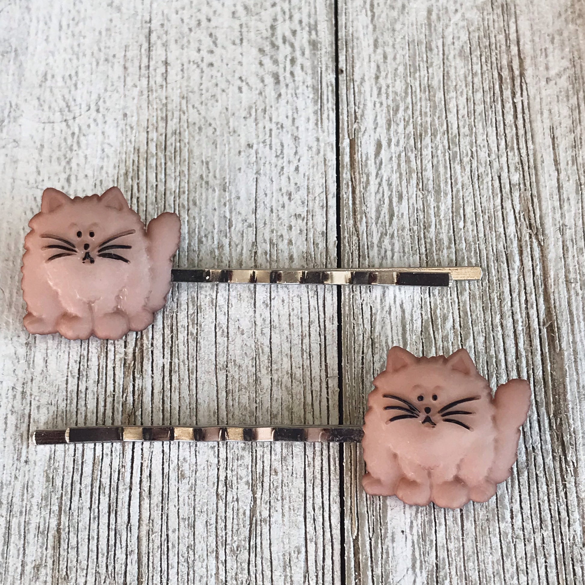 Tan Cat Hair Pins - Cute Accessories for Feline Fans