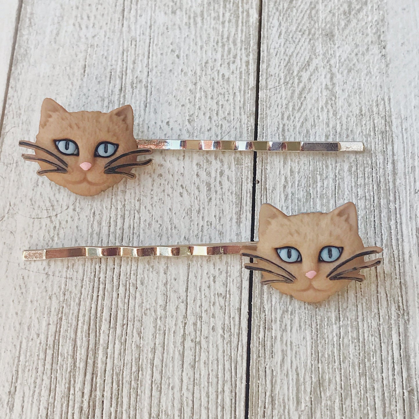 Tan Cat Hair Pins - Cute Accessories for Feline Lovers