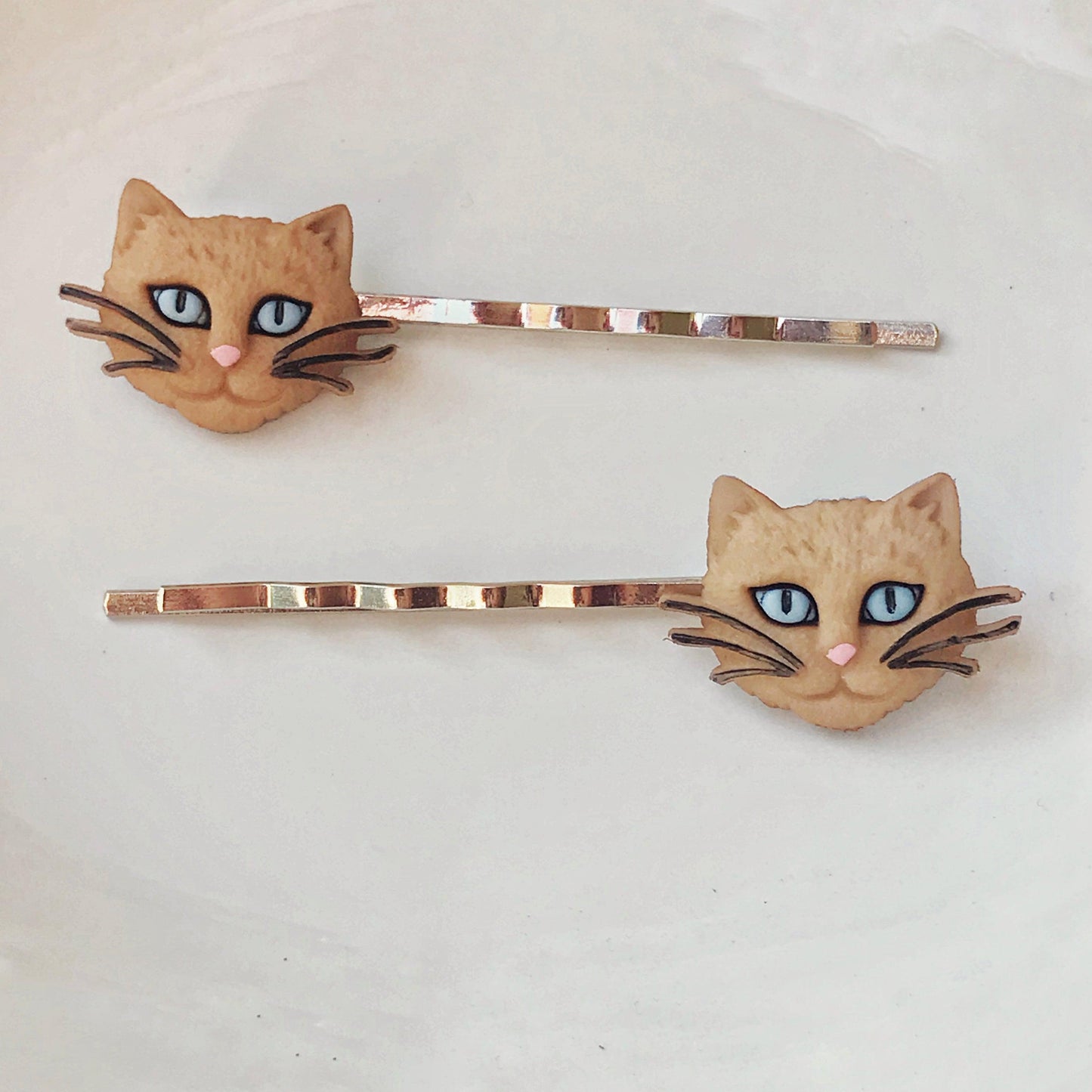 Tan Cat Hair Pins - Cute Accessories for Feline Lovers