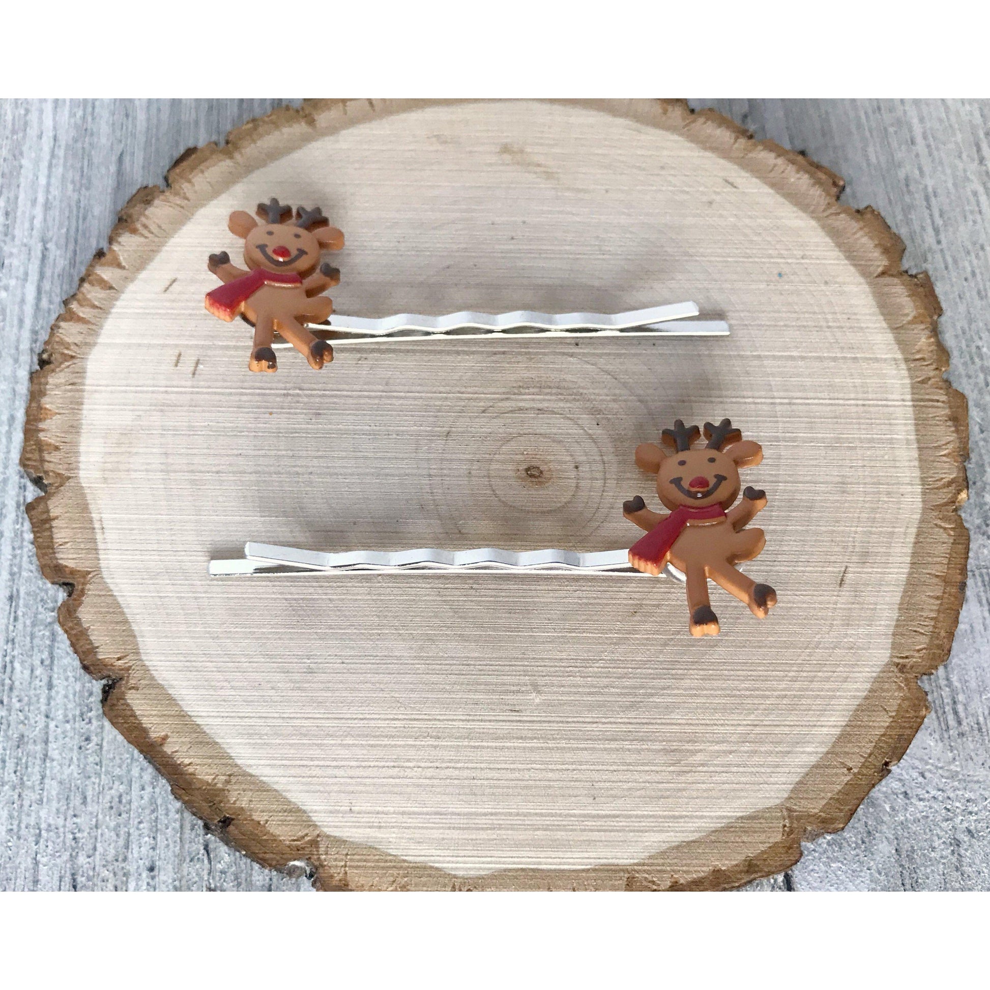 Christmas Reindeer Holiday Hair Pins - Festive Season Accessories