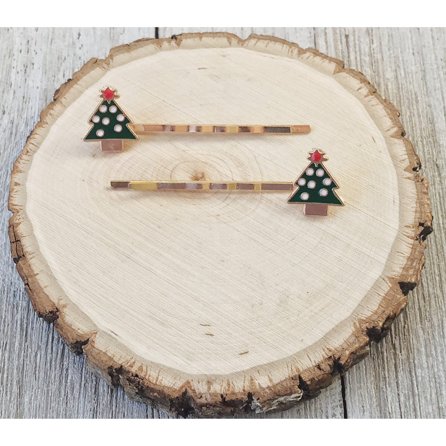 Christmas Tree Hair Pins - Festive Holiday Accessories